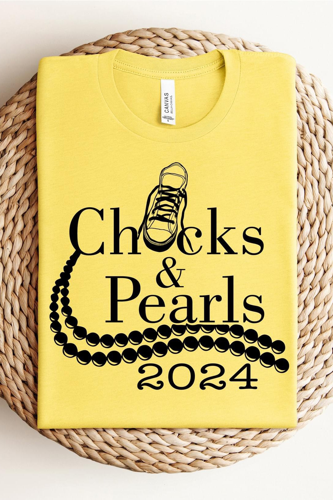 Chucks and Pearls Black Graphic T shirt-Graphic T-Stay Foxy Boutique, Florissant, Missouri
