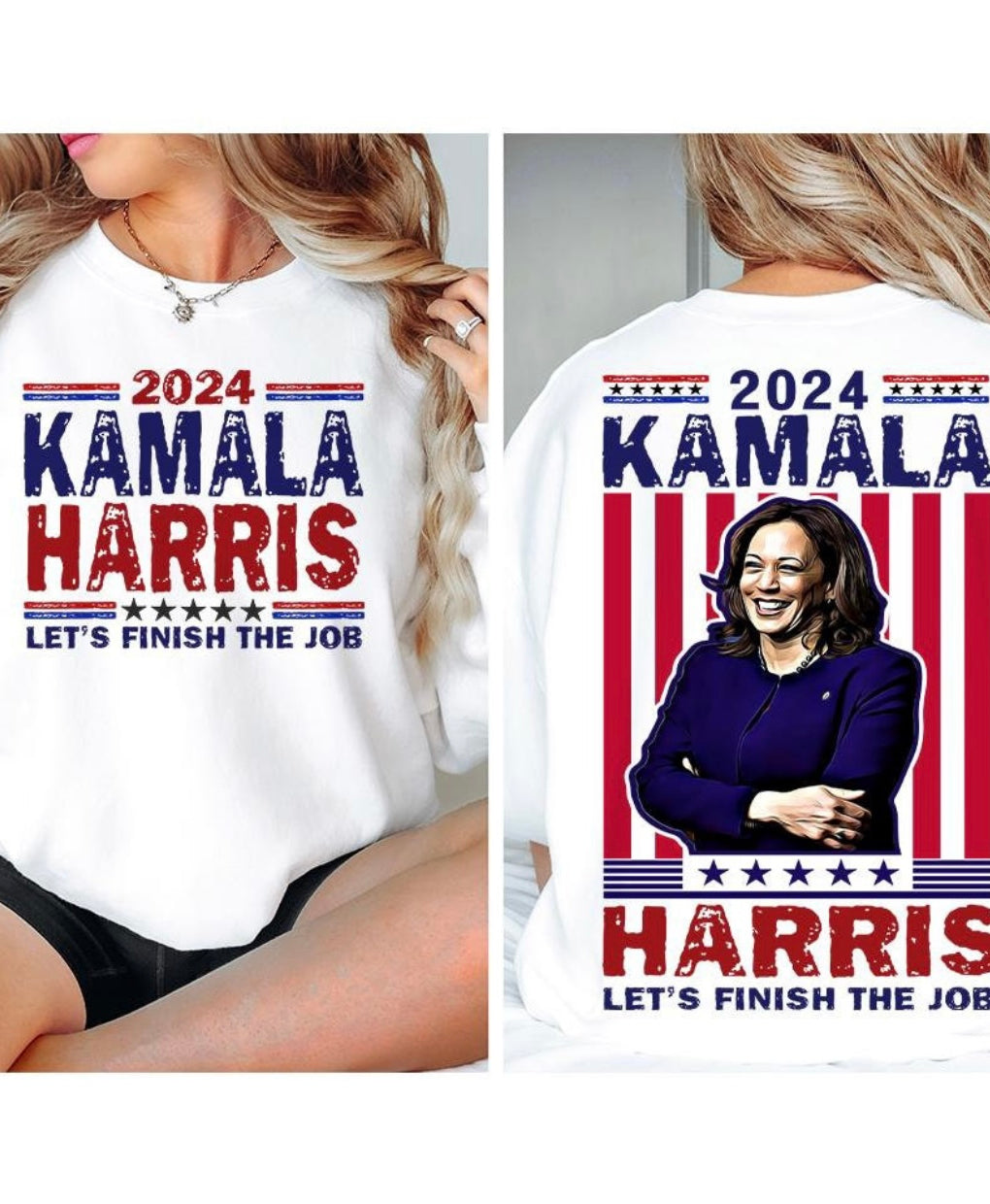 Front Back Harris Graphic T shirt sleeve unless you select a long sleeve-Graphic T-Stay Foxy Boutique, Florissant, Missouri