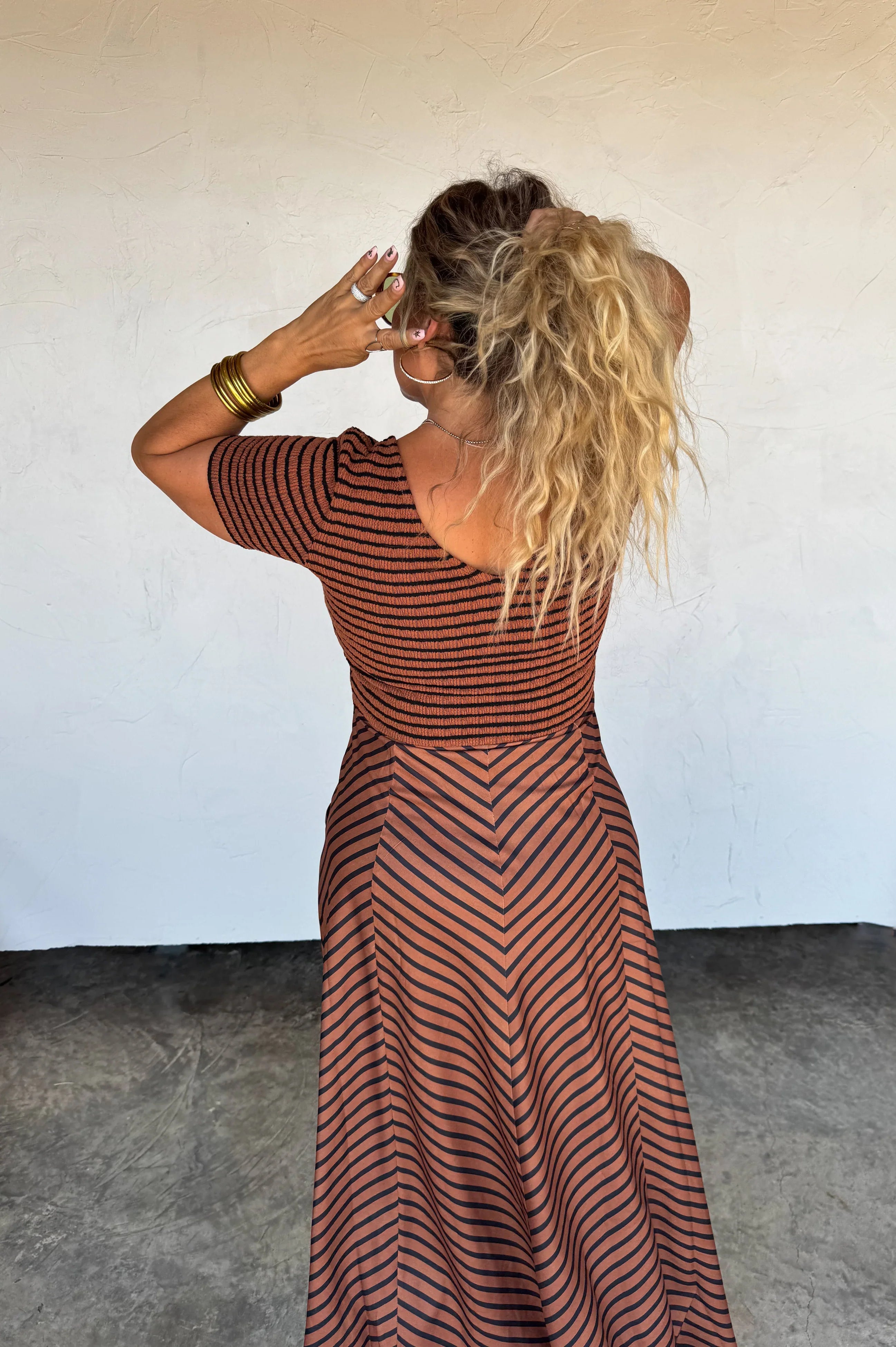 PREORDER: Calista Stripe Dress-Womens-Stay Foxy Boutique, Florissant, Missouri
