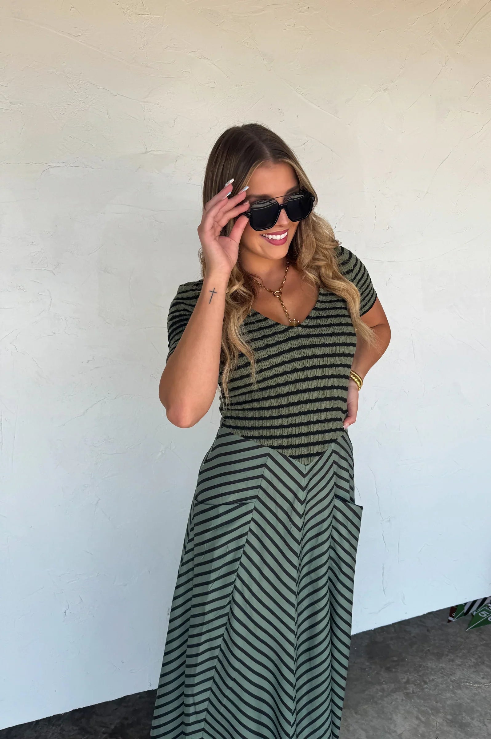 PREORDER: Calista Stripe Dress-Womens-Stay Foxy Boutique, Florissant, Missouri