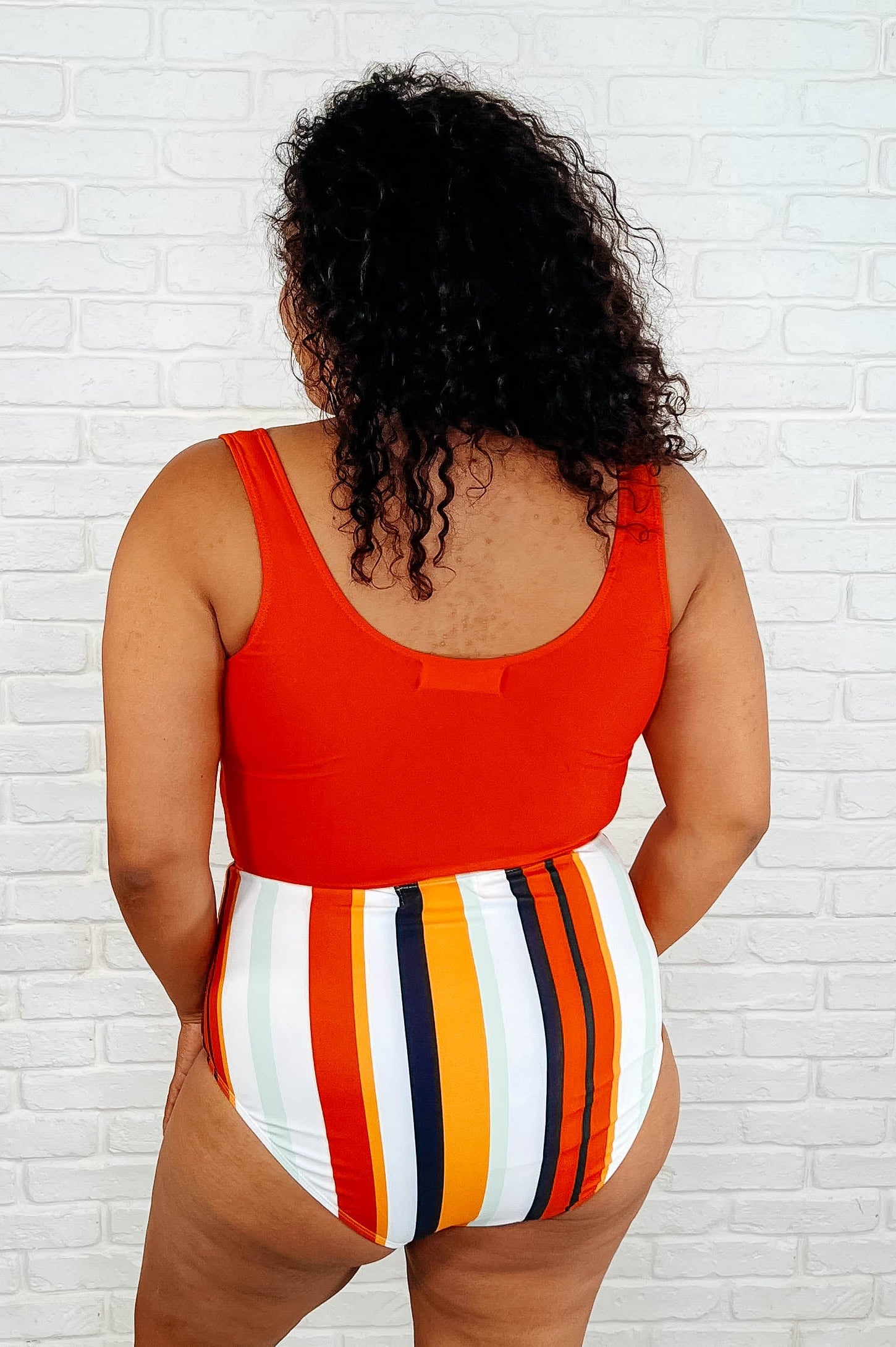 Bermuda Snap Up Swim Top in Red-Swimwear-Stay Foxy Boutique, Florissant, Missouri