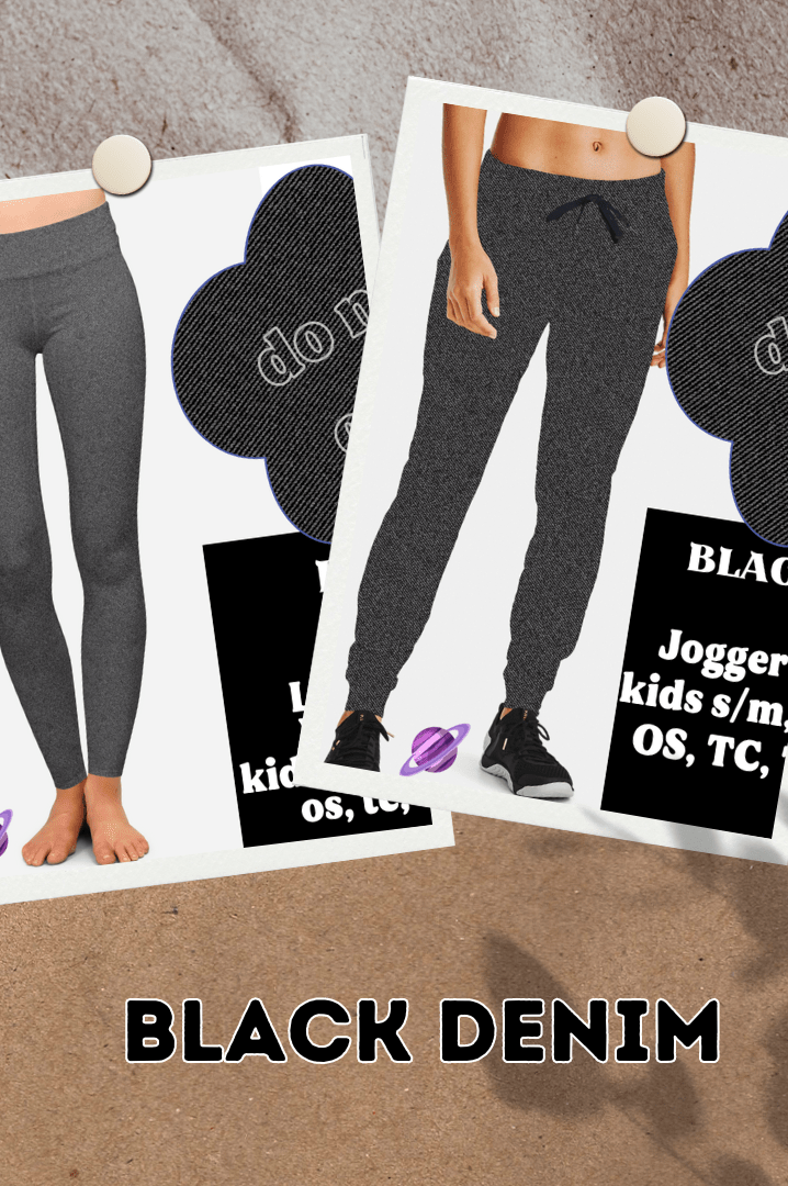 BLACK DENIM- DENIM PATTERN RUN - LEGGING/CAPRI-Stay Foxy Boutique, Florissant, Missouri