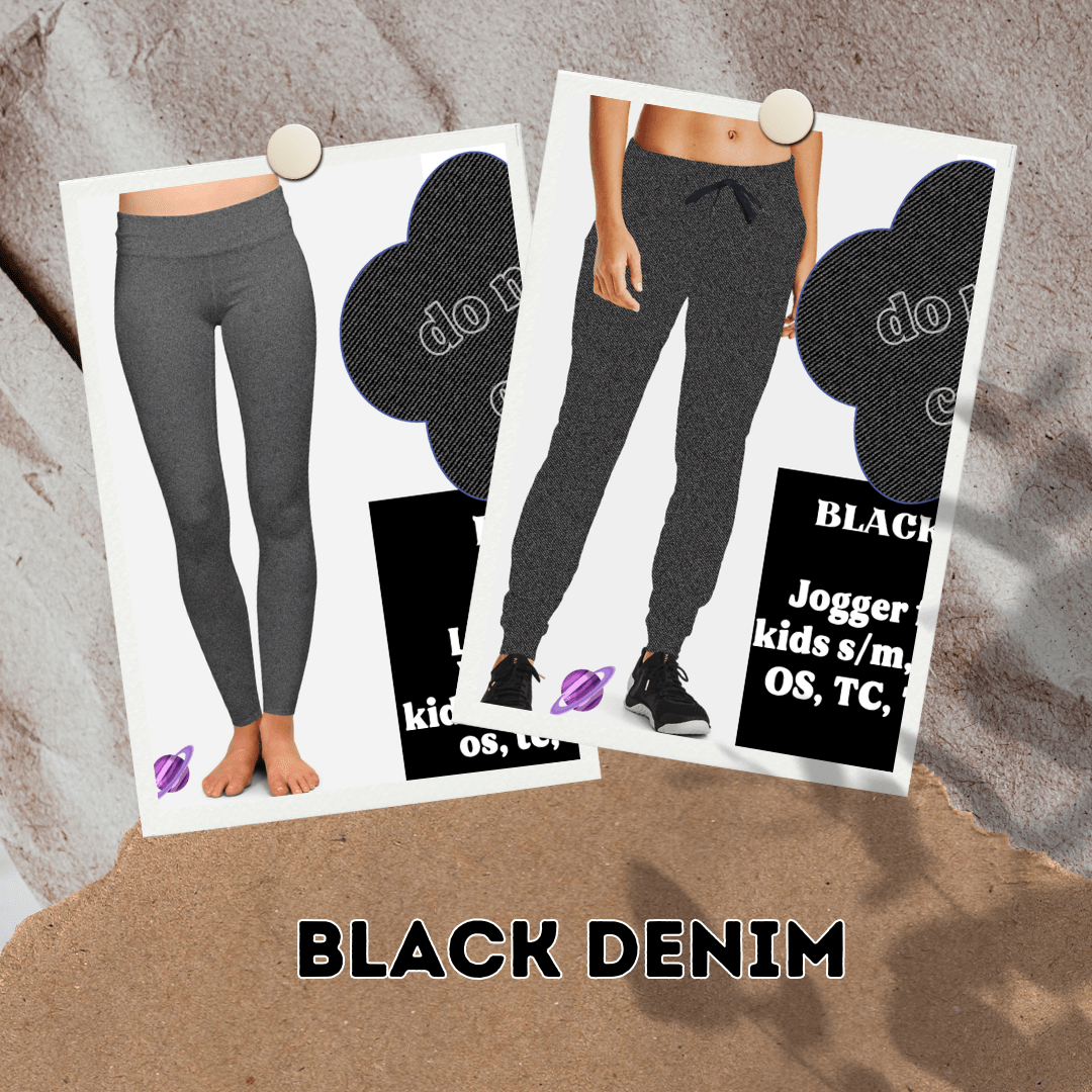 BLACK DENIM- DENIM PATTERN RUN - LEGGING/CAPRI-Stay Foxy Boutique, Florissant, Missouri
