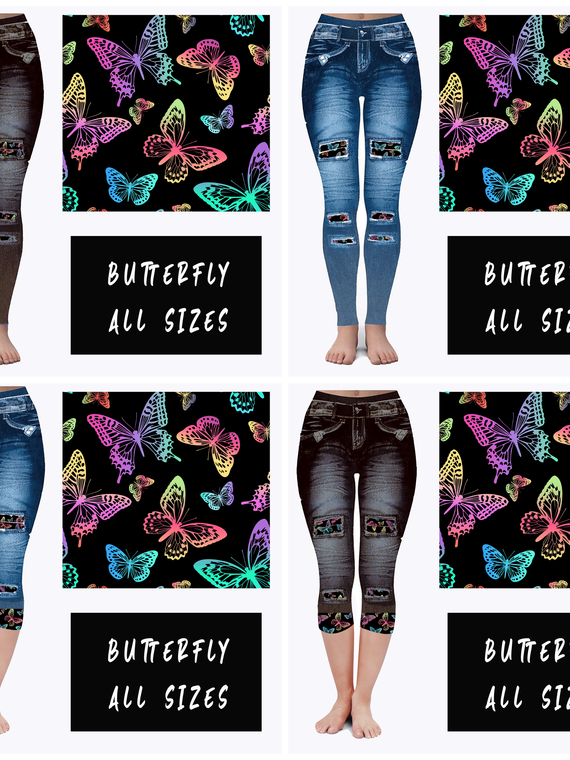 LEGGING JEAN RUN-BUTTERFLY (ACTIVE BACK POCKETS)-Stay Foxy Boutique, Florissant, Missouri