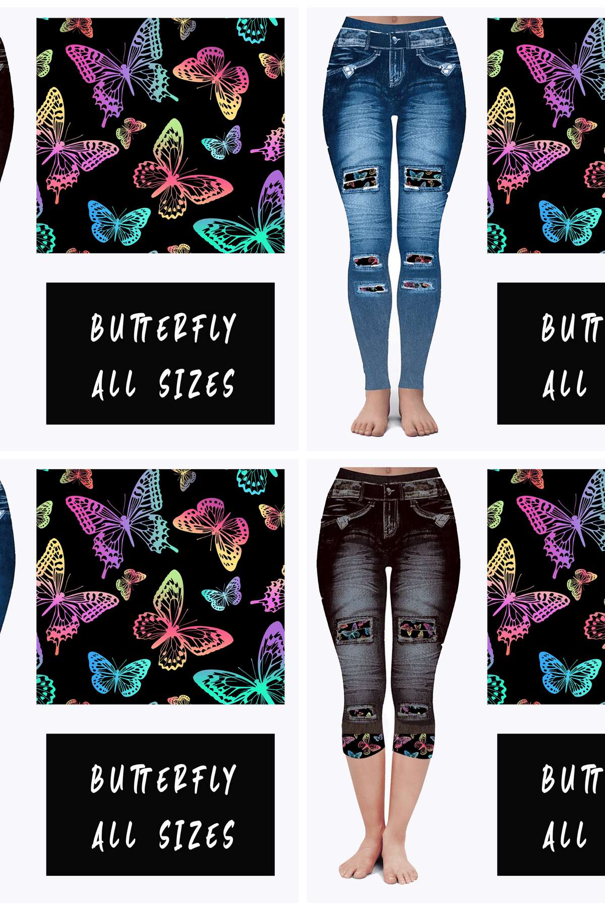LEGGING JEAN RUN-BUTTERFLY (ACTIVE BACK POCKETS)-Stay Foxy Boutique, Florissant, Missouri