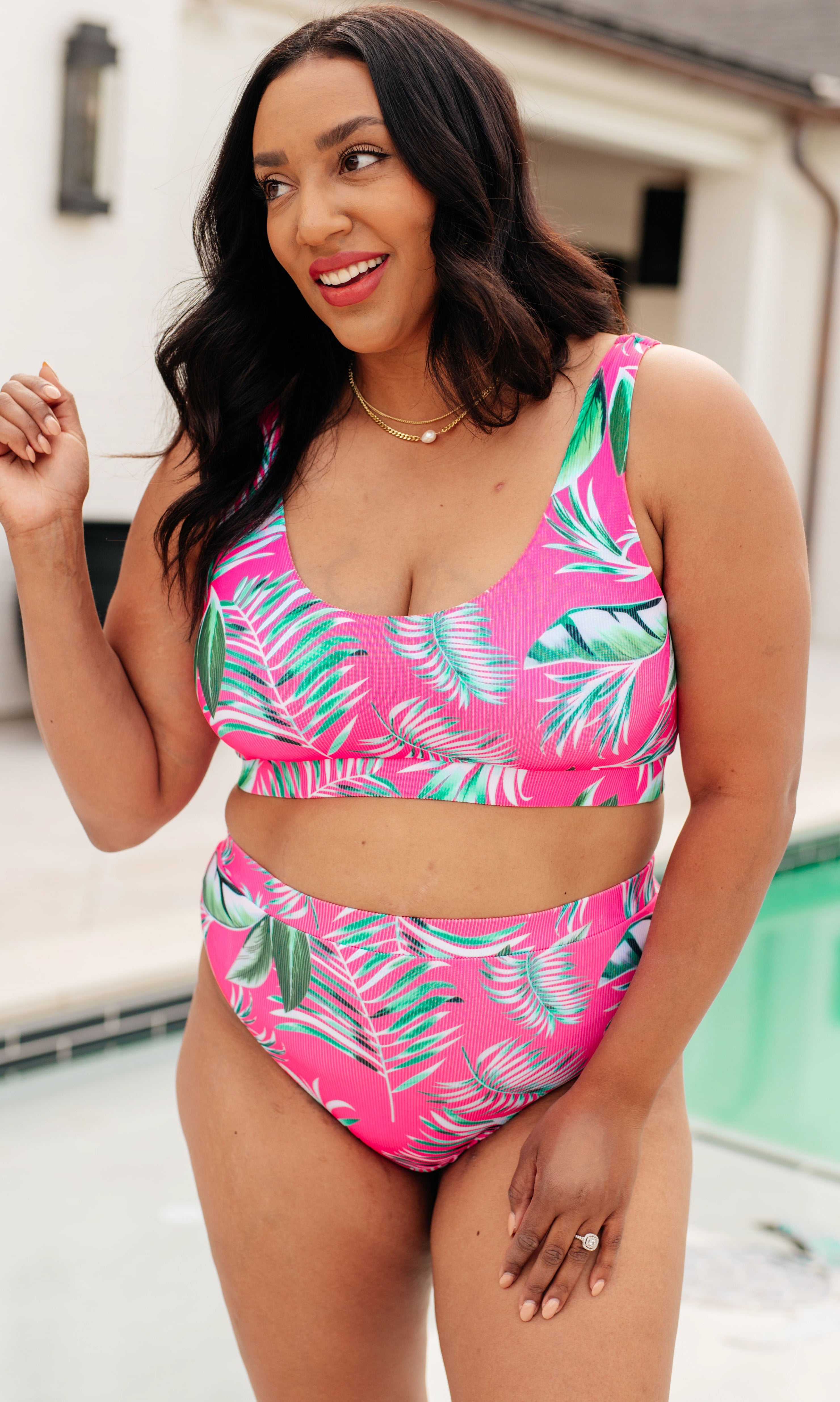Barbados Tropical Print Swim Top-Swimwear-Stay Foxy Boutique, Florissant, Missouri
