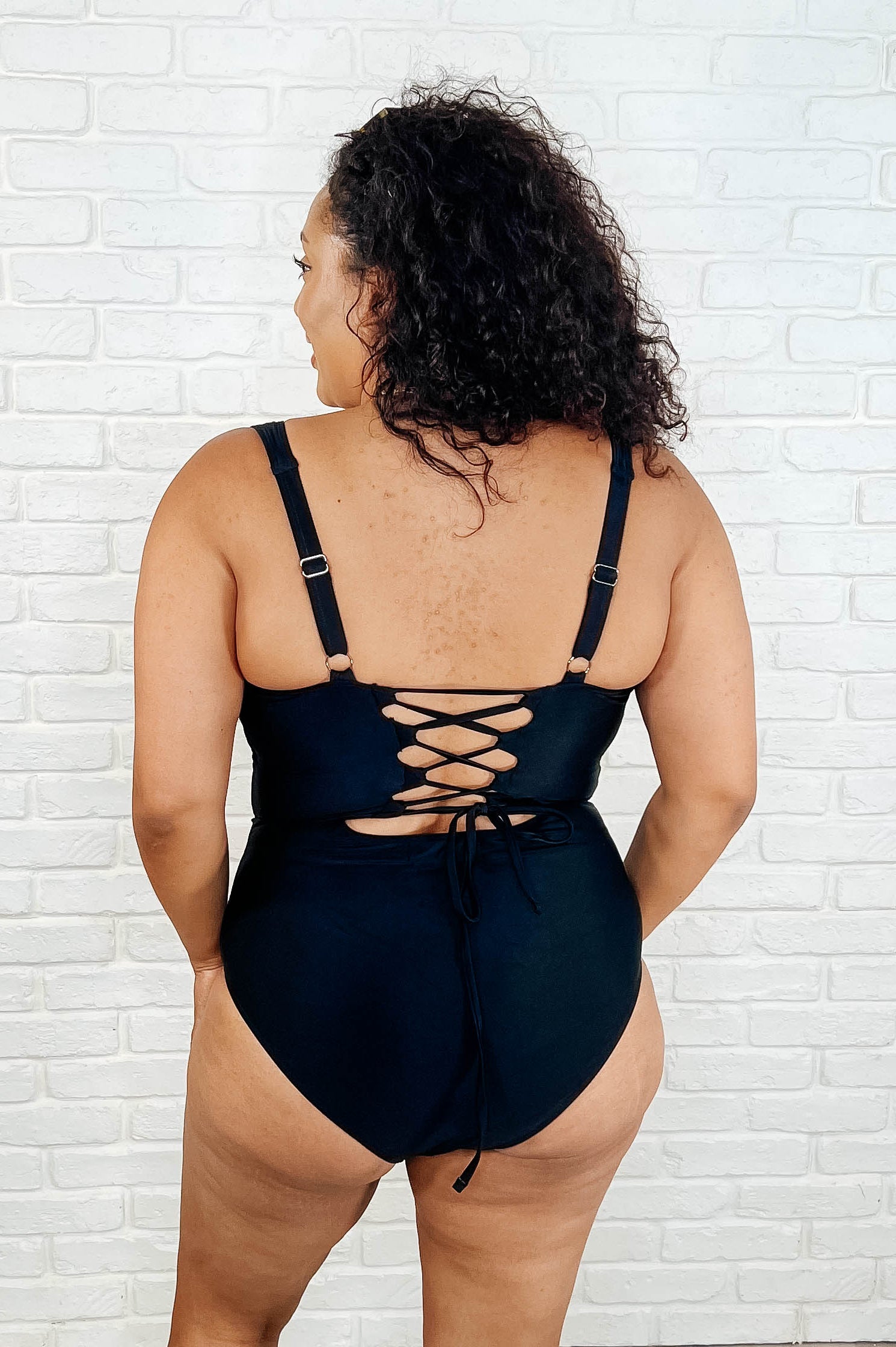 Barcelona Lace Up Swimsuit-Swimwear-Stay Foxy Boutique, Florissant, Missouri