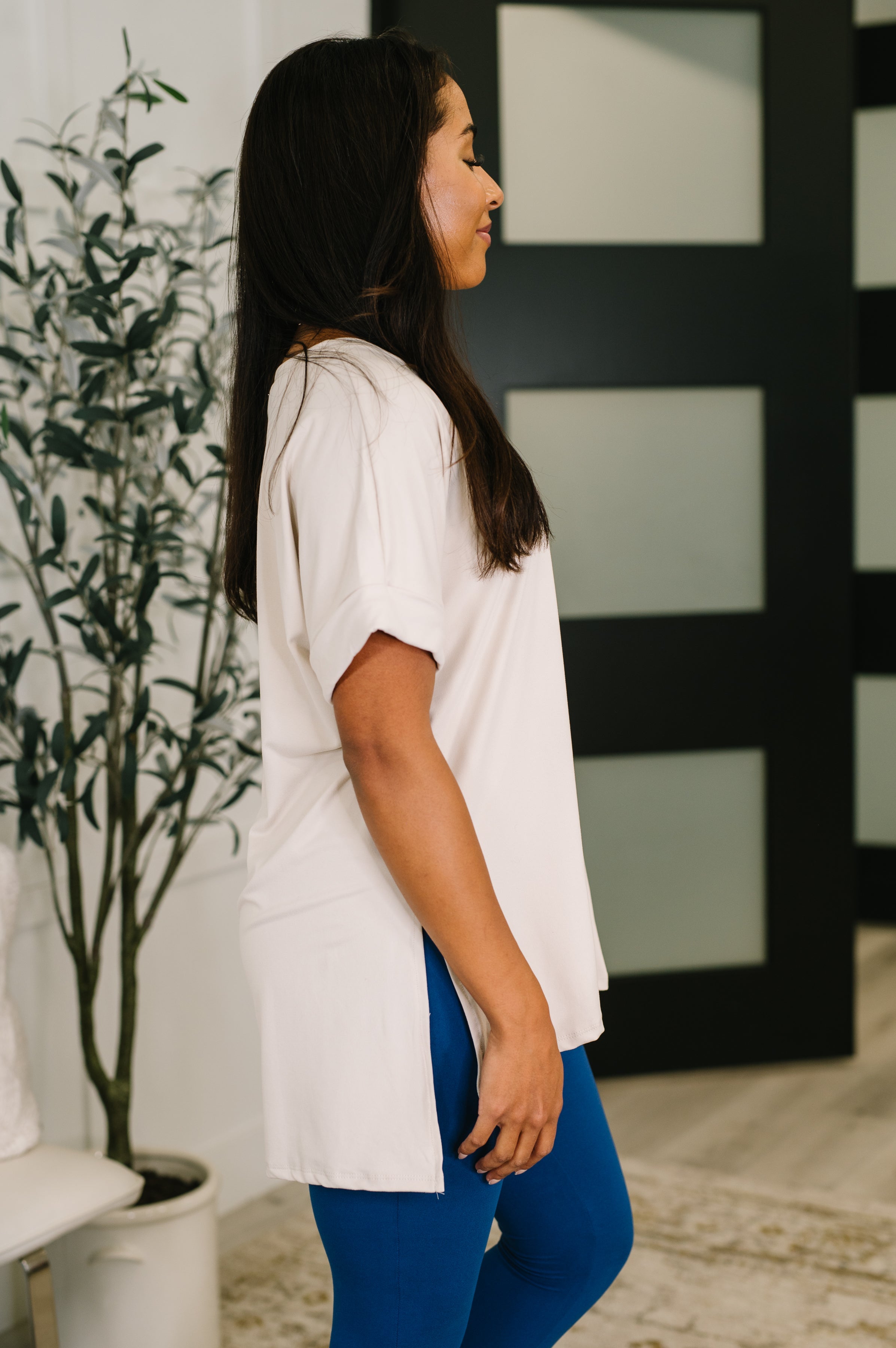 Basic Layering Relaxed V-Neck Tee-Womens-Stay Foxy Boutique, Florissant, Missouri