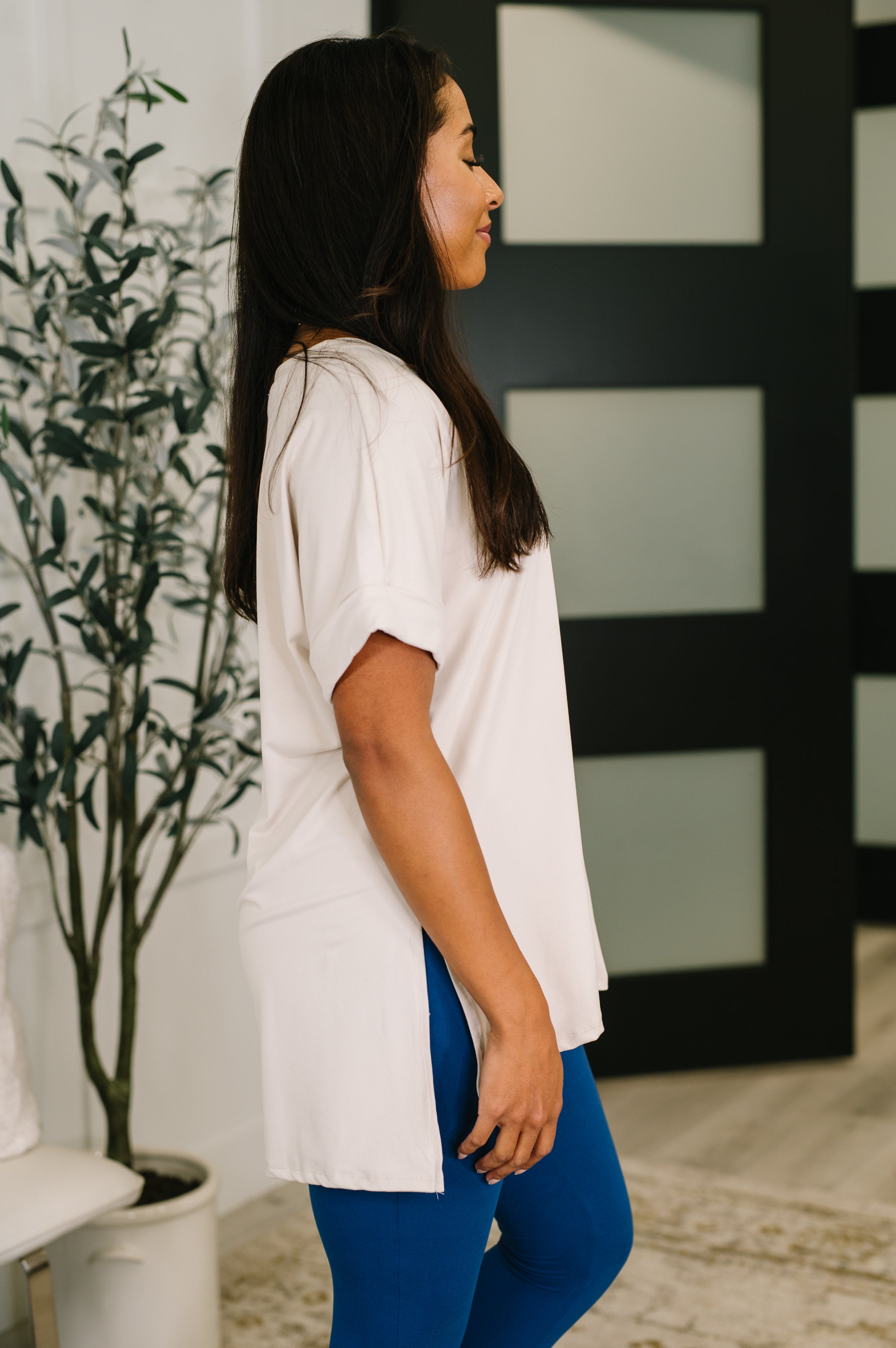 Basic Layering Relaxed V-Neck Tee-Womens-Stay Foxy Boutique, Florissant, Missouri