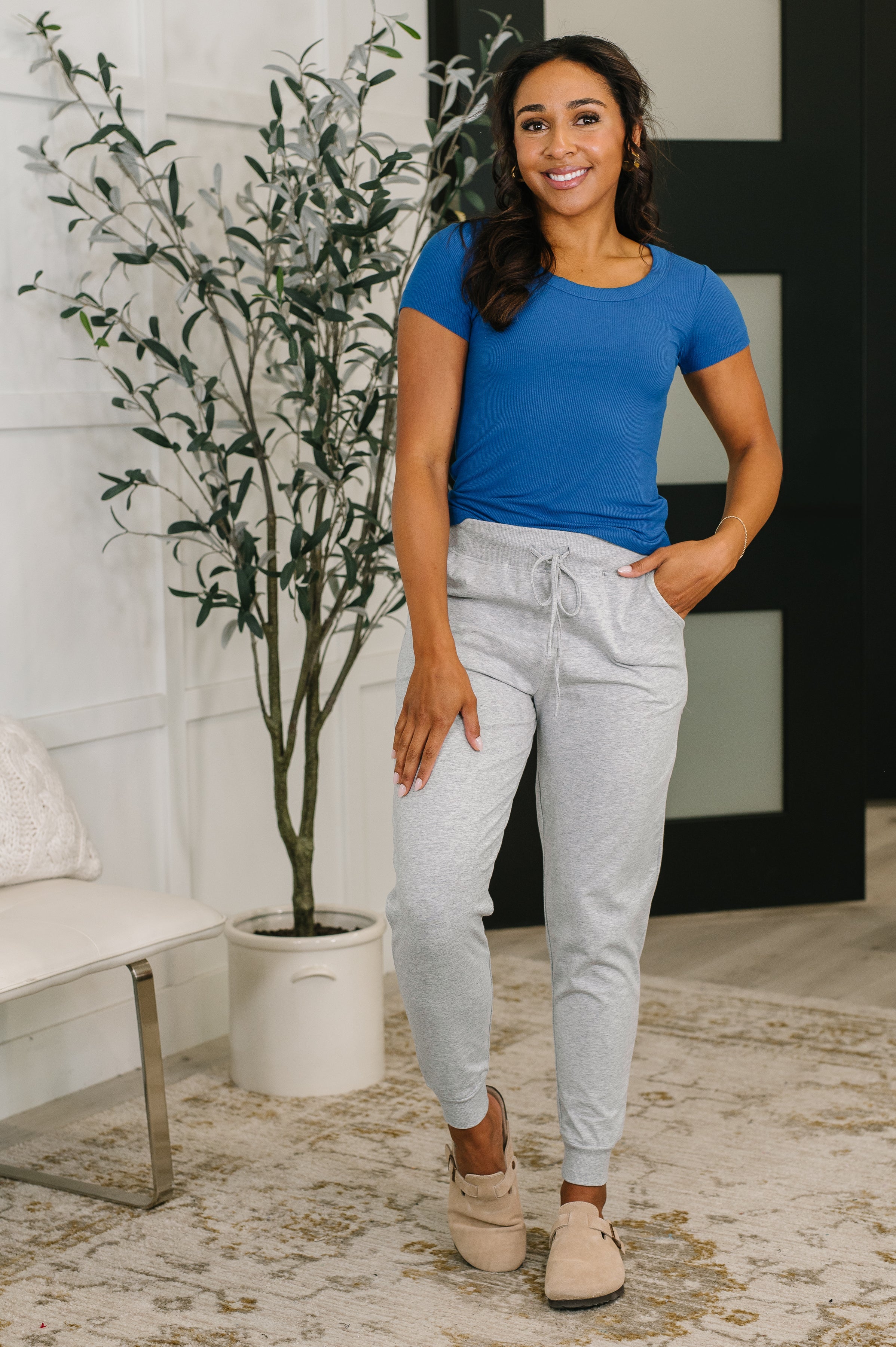 Basically A Part of Me Scoop Necked Tee in Classic Blue-Womens-Stay Foxy Boutique, Florissant, Missouri