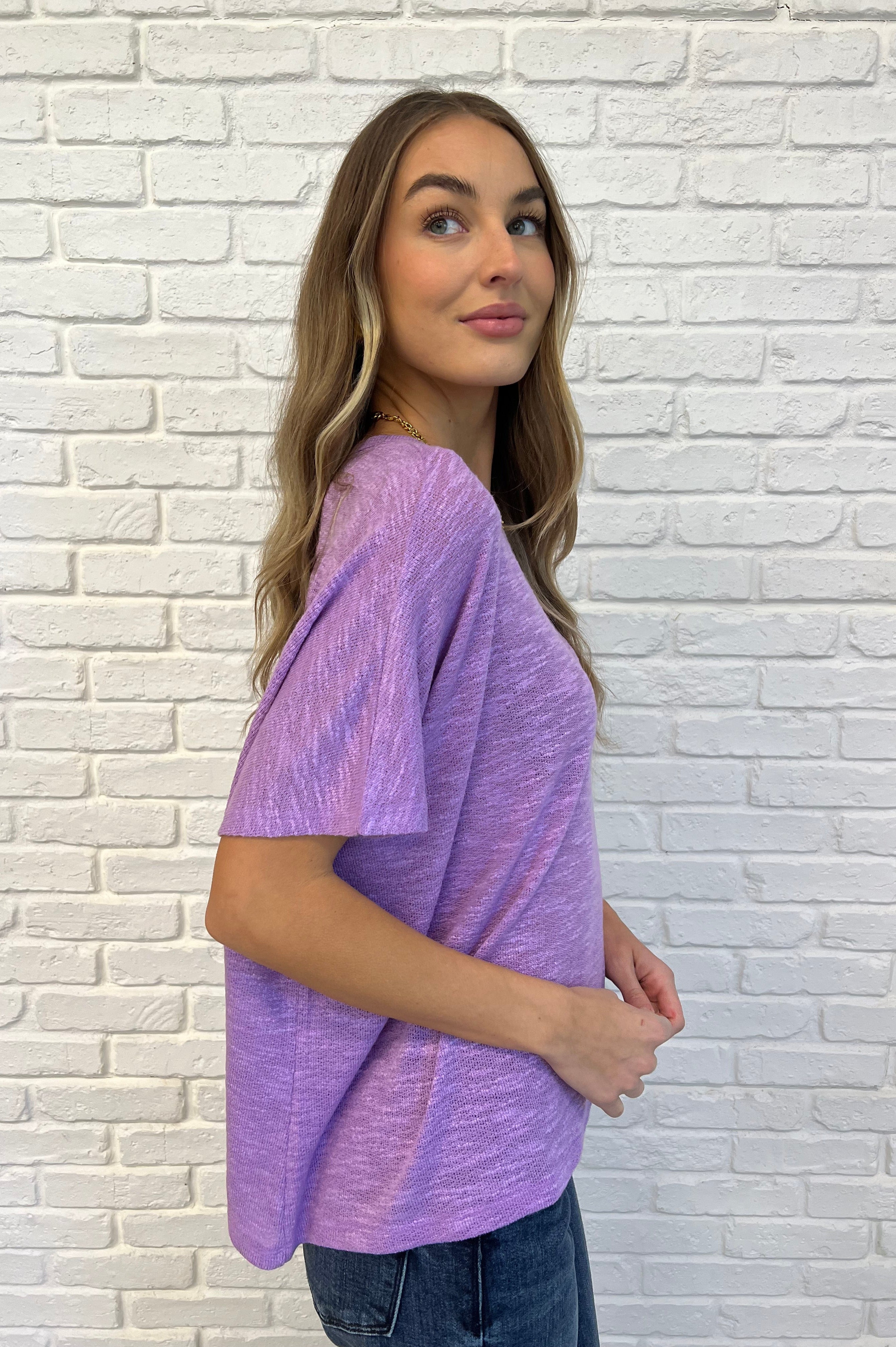 Basically Flowing Dolman Sleeve Top in B Lavender-Womens-Stay Foxy Boutique, Florissant, Missouri