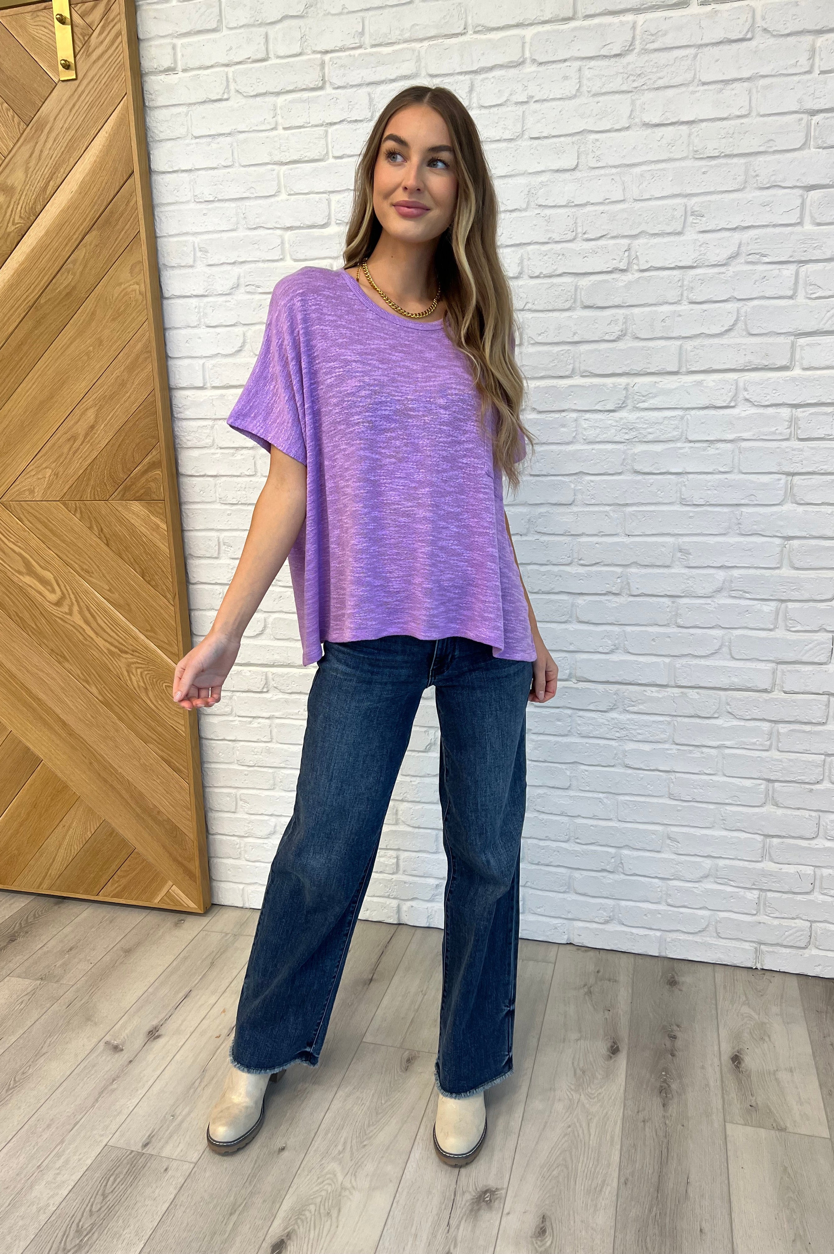 Basically Flowing Dolman Sleeve Top in B Lavender-Womens-Stay Foxy Boutique, Florissant, Missouri