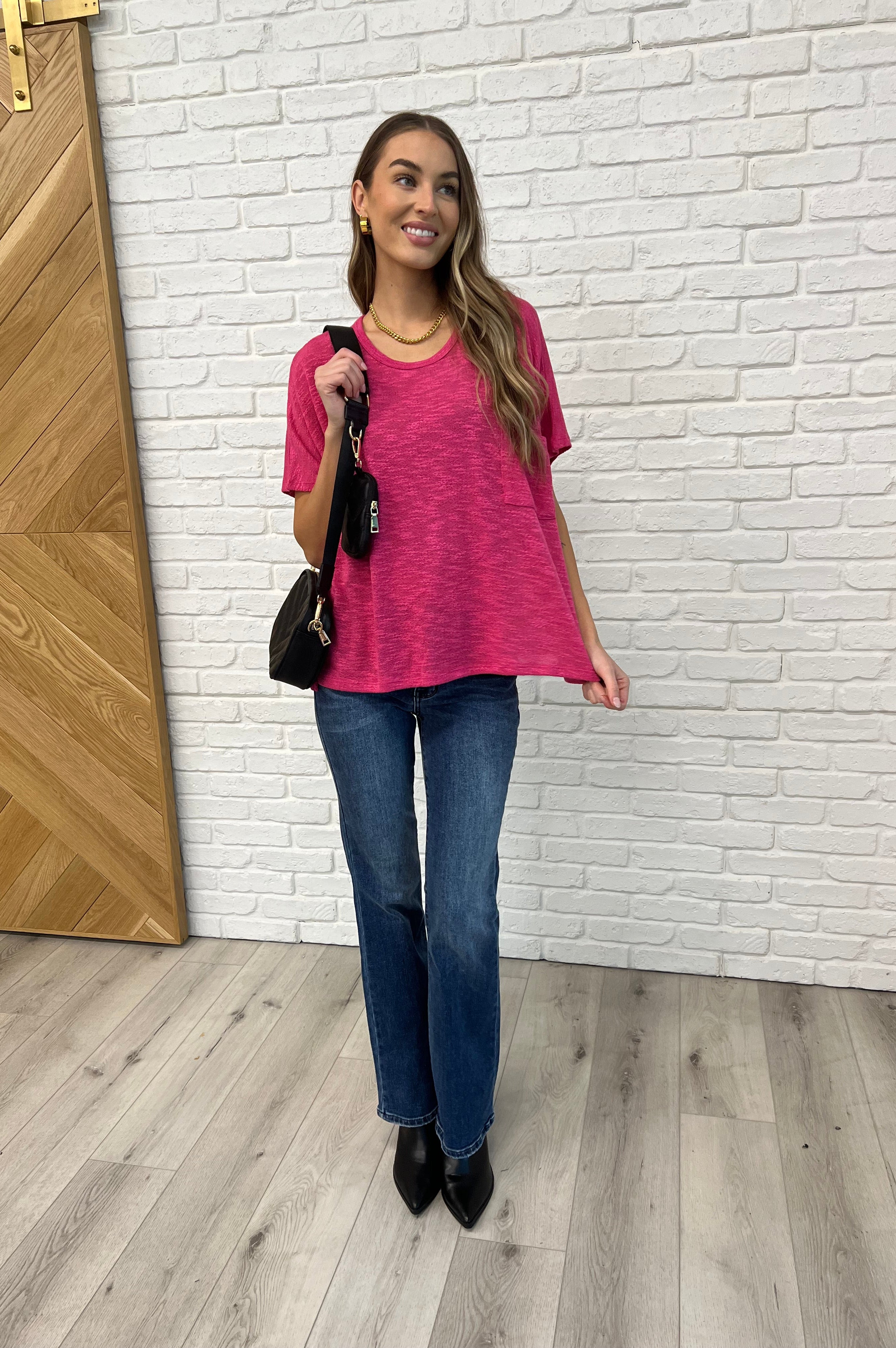 Basically Flowing Dolman Sleeve Top in Hot Pink-Womens-Stay Foxy Boutique, Florissant, Missouri