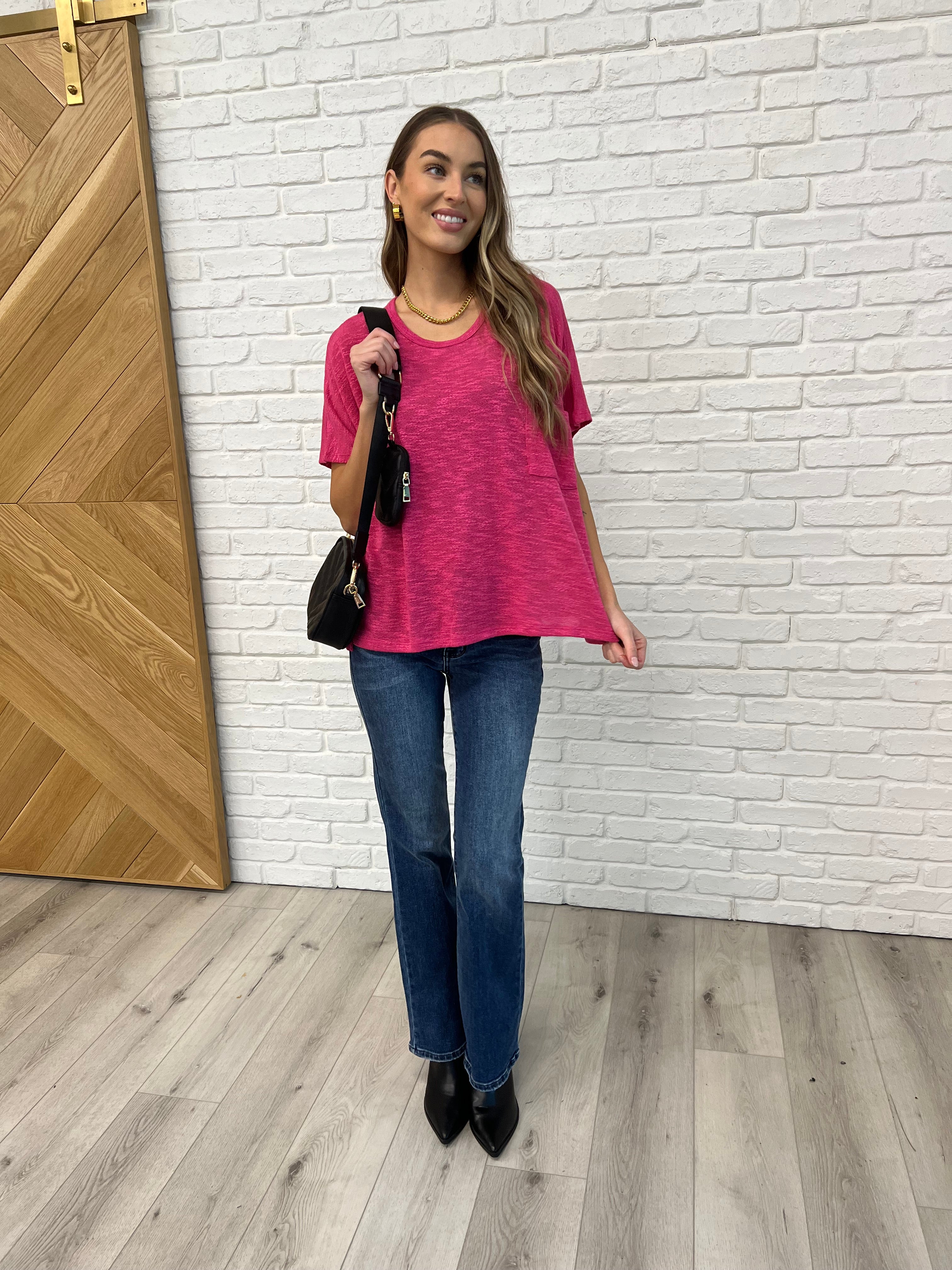 Basically Flowing Dolman Sleeve Top in Hot Pink-Womens-Stay Foxy Boutique, Florissant, Missouri