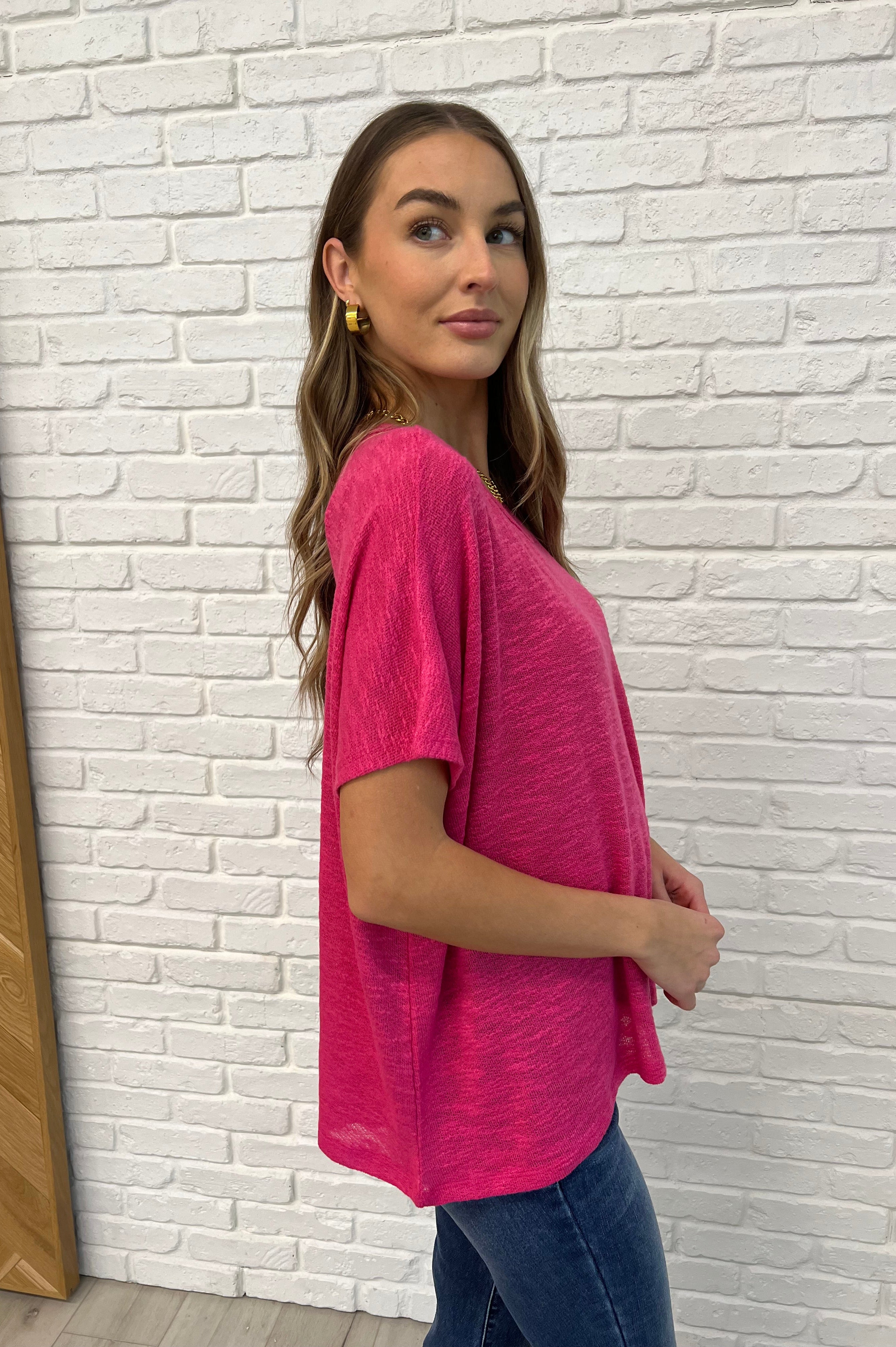 Basically Flowing Dolman Sleeve Top in Hot Pink-Womens-Stay Foxy Boutique, Florissant, Missouri