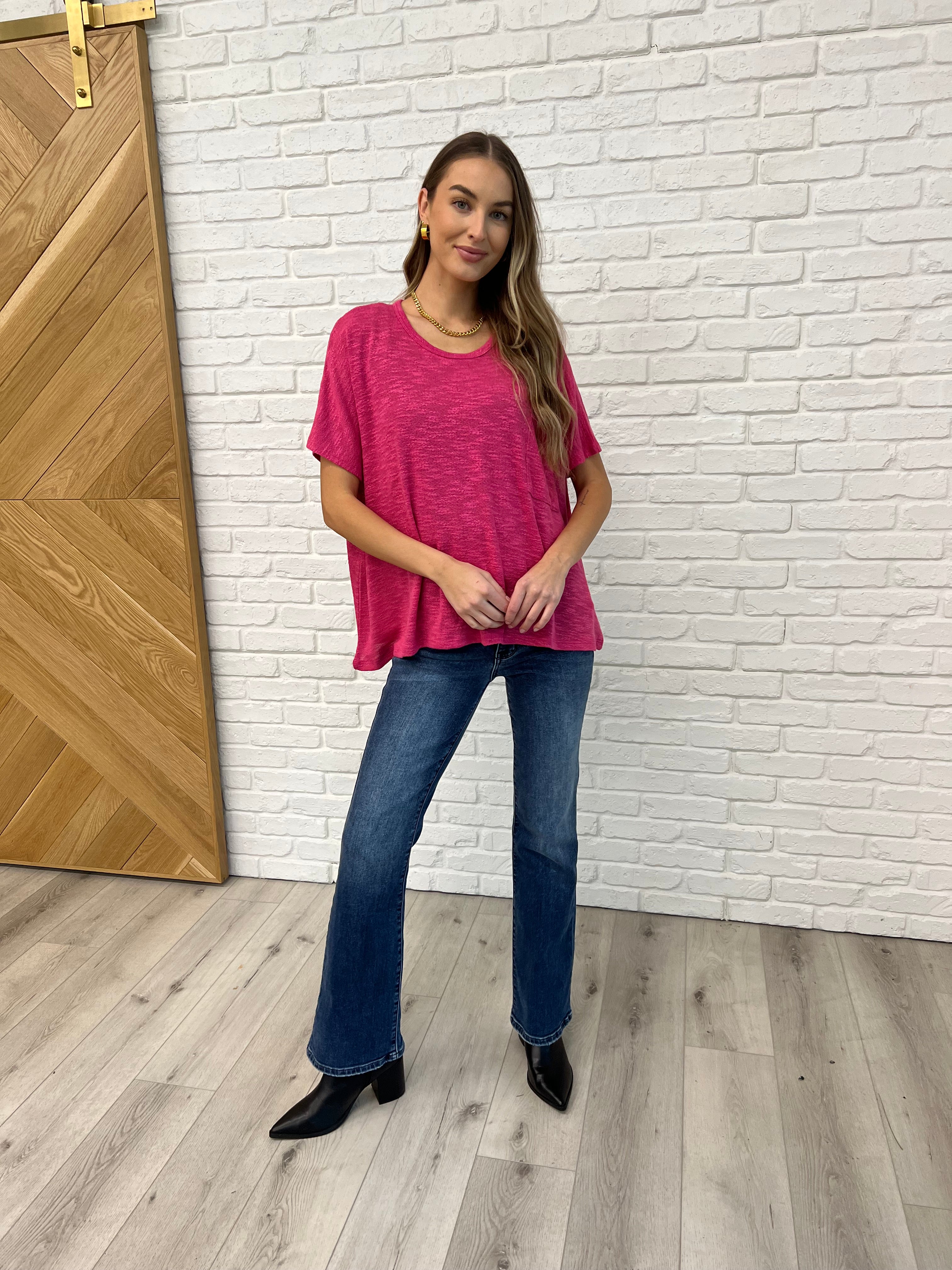 Basically Flowing Dolman Sleeve Top in Hot Pink-Womens-Stay Foxy Boutique, Florissant, Missouri