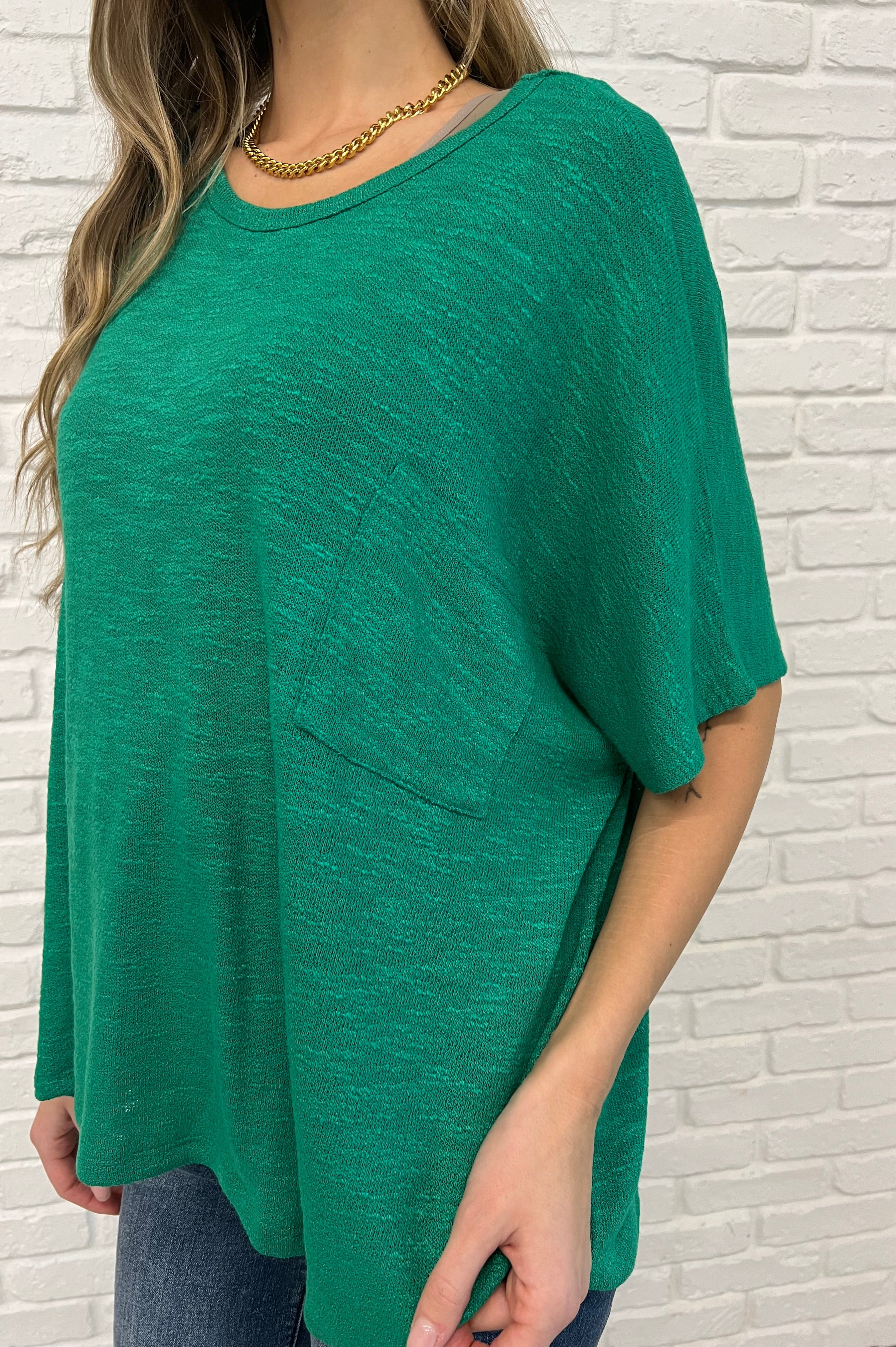 Basically Flowing Dolman Sleeve Top in Kelly Green-Womens-Stay Foxy Boutique, Florissant, Missouri