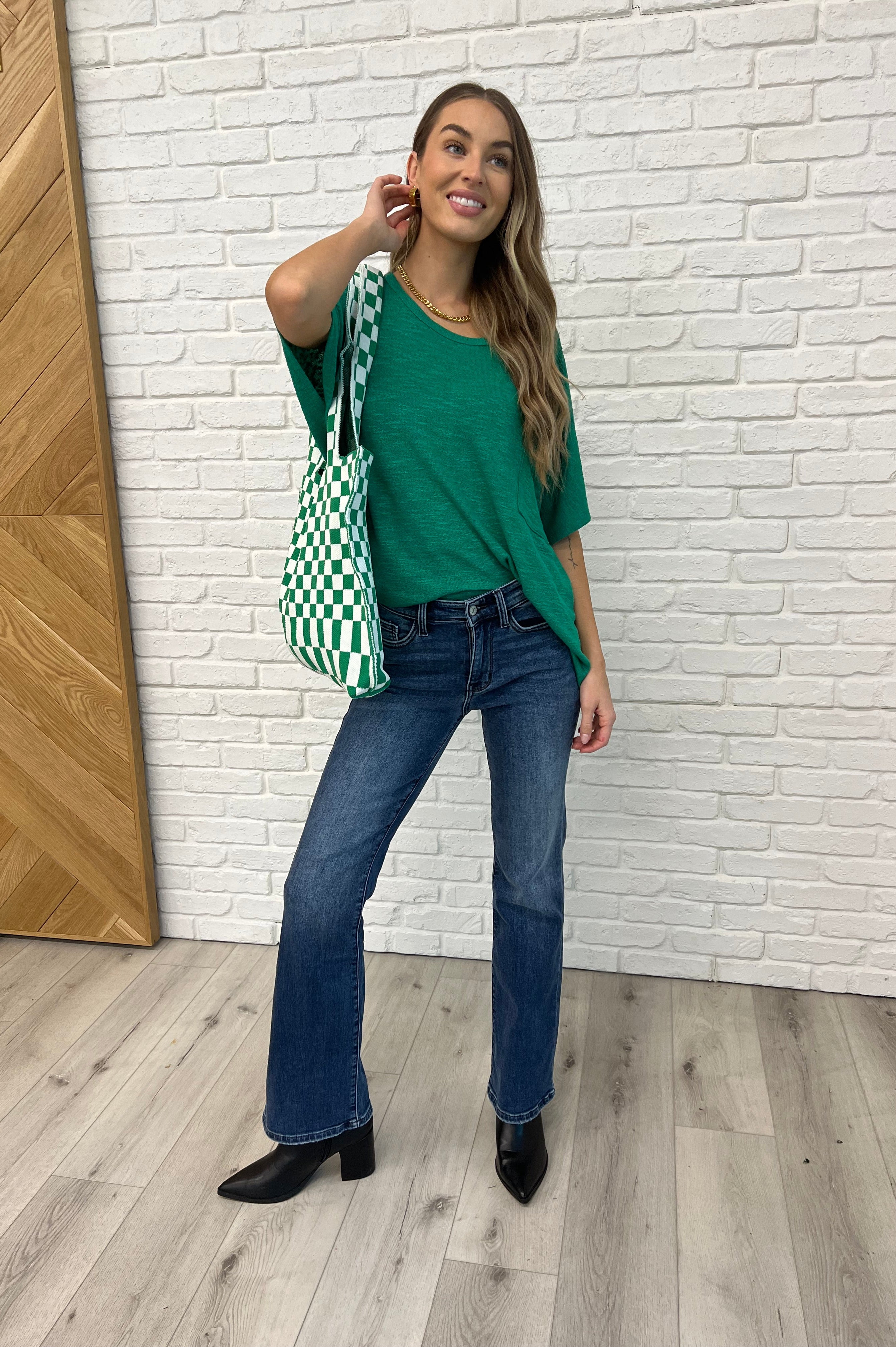 Basically Flowing Dolman Sleeve Top in Kelly Green-Womens-Stay Foxy Boutique, Florissant, Missouri