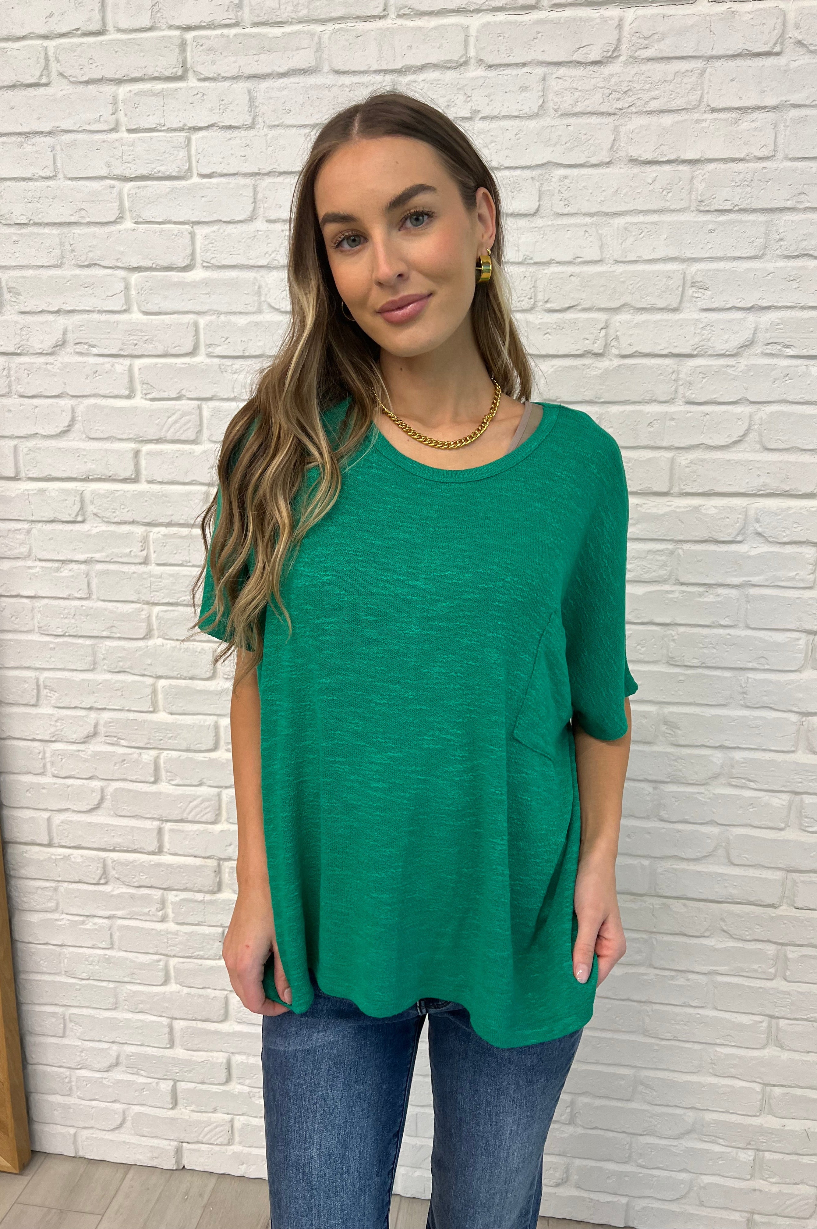 Basically Flowing Dolman Sleeve Top in Kelly Green-Womens-Stay Foxy Boutique, Florissant, Missouri