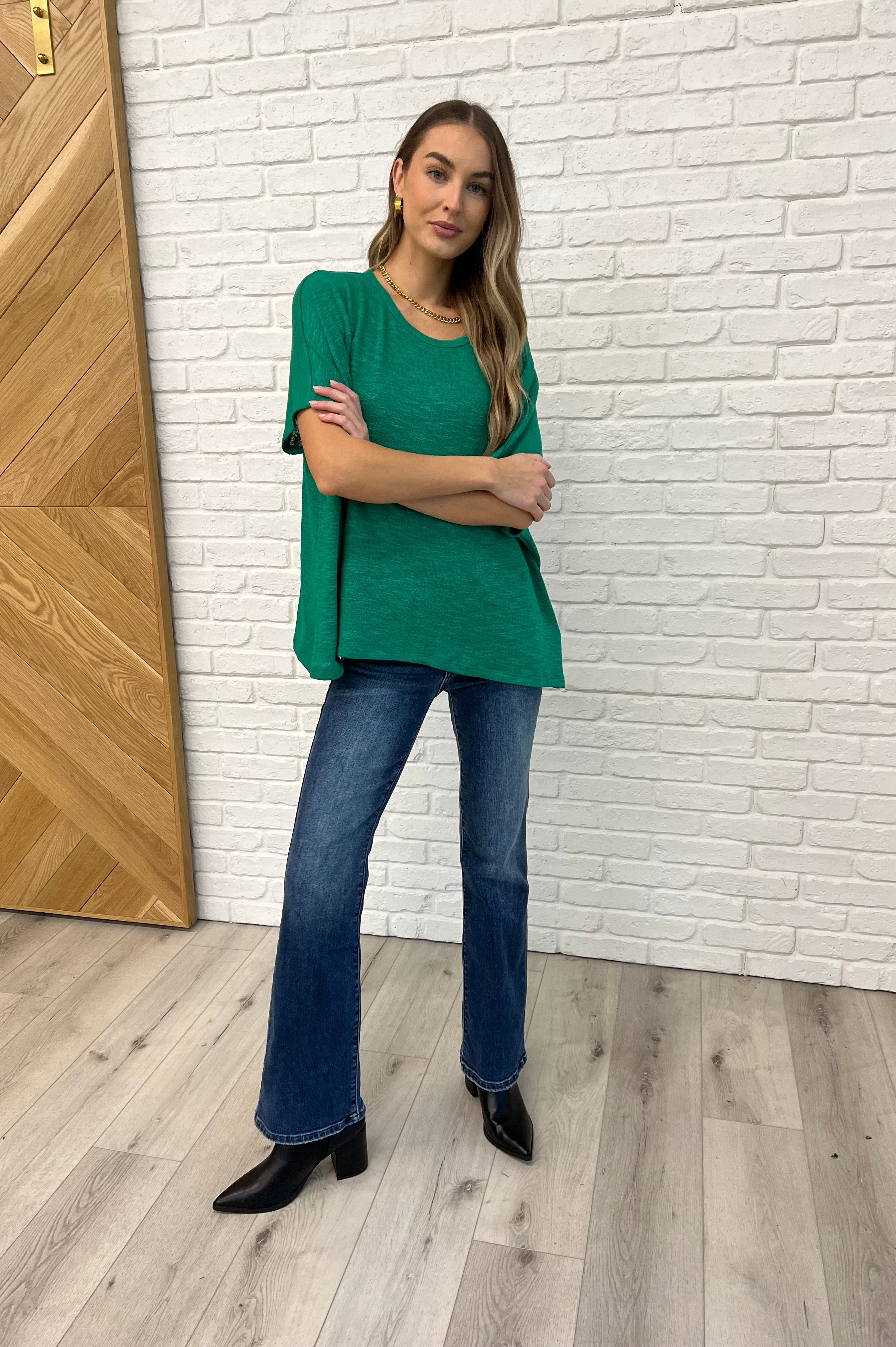 Basically Flowing Dolman Sleeve Top in Kelly Green-Womens-Stay Foxy Boutique, Florissant, Missouri