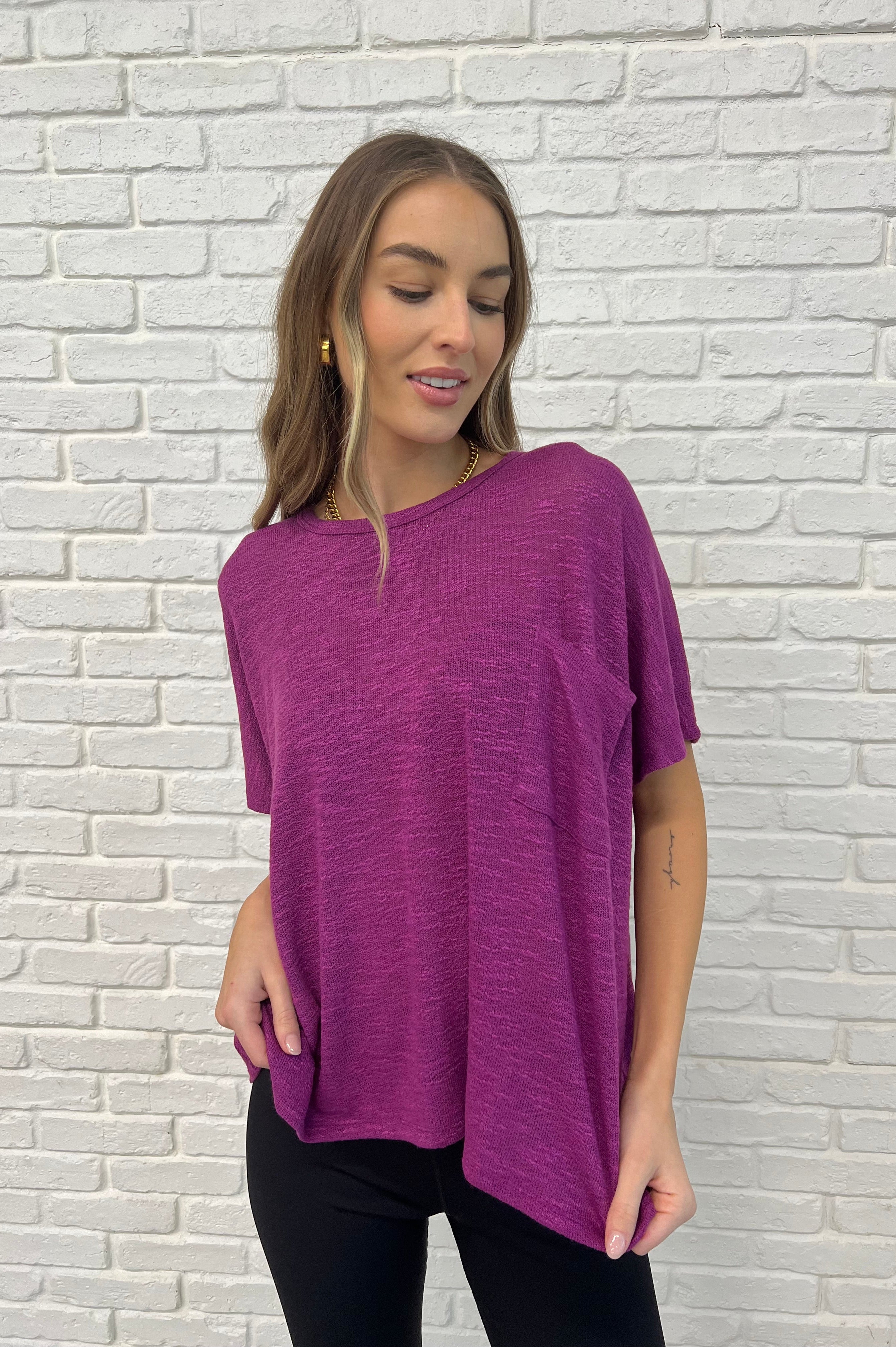 Basically Flowing Dolman Sleeve Top in Lt Plum-Womens-Stay Foxy Boutique, Florissant, Missouri
