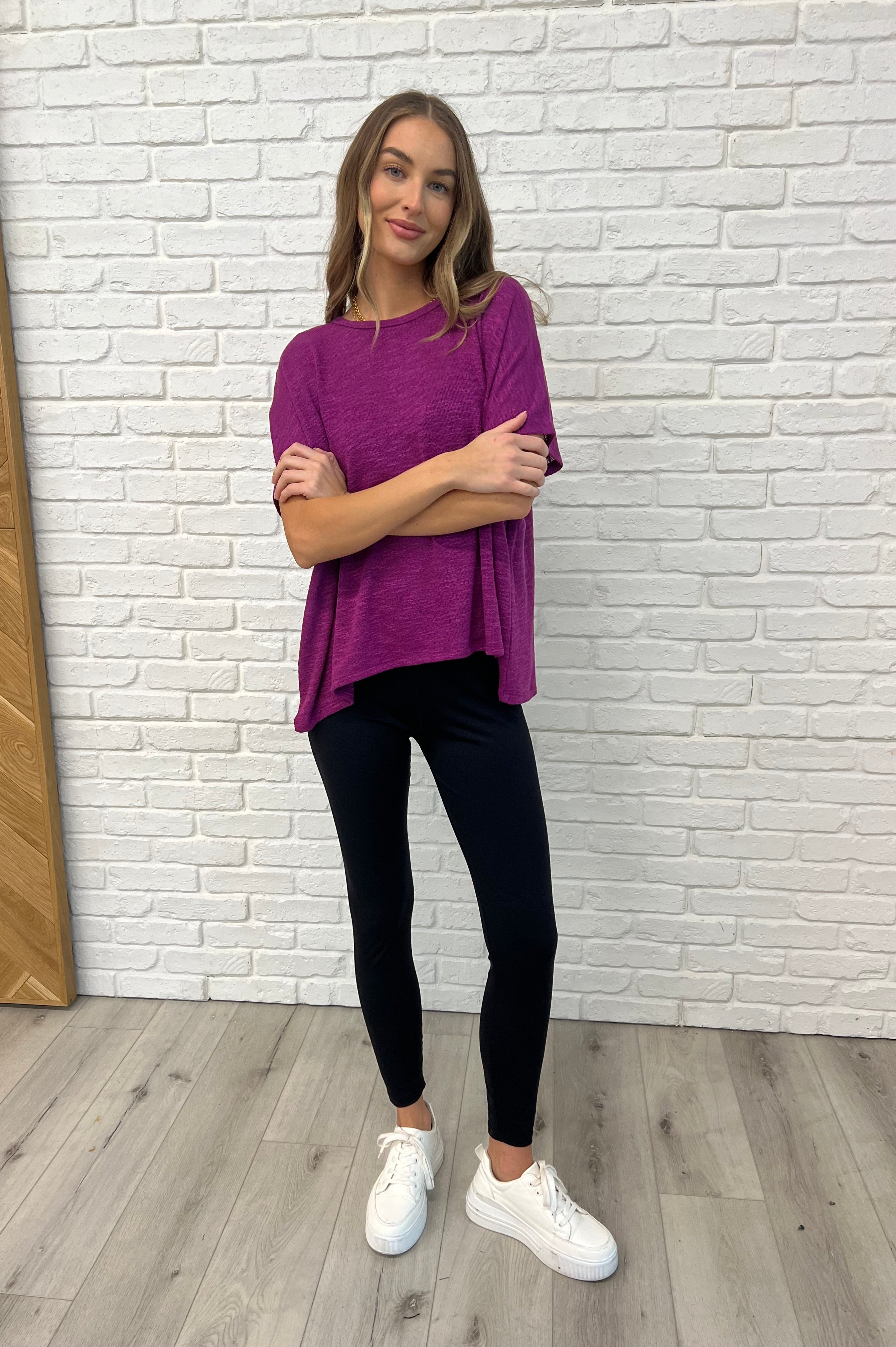 Basically Flowing Dolman Sleeve Top in Lt Plum-Womens-Stay Foxy Boutique, Florissant, Missouri
