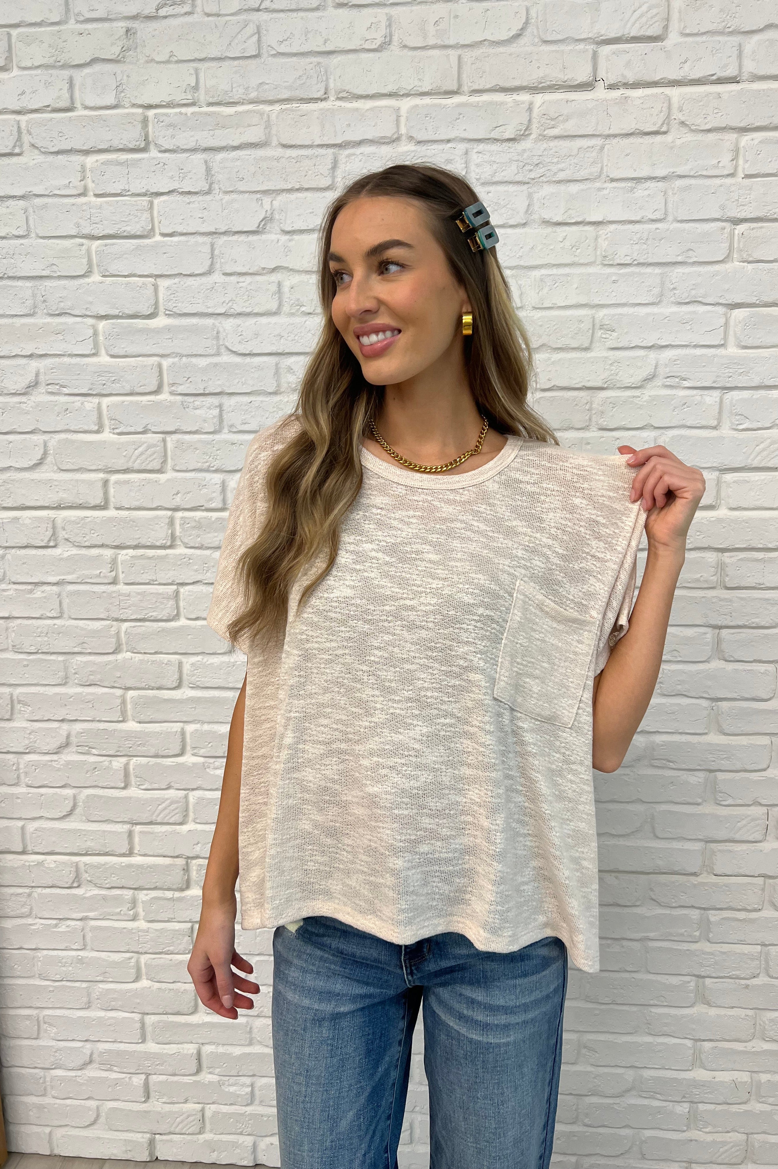Basically Flowing Dolman Sleeve Top in Sand Beige-Womens-Stay Foxy Boutique, Florissant, Missouri