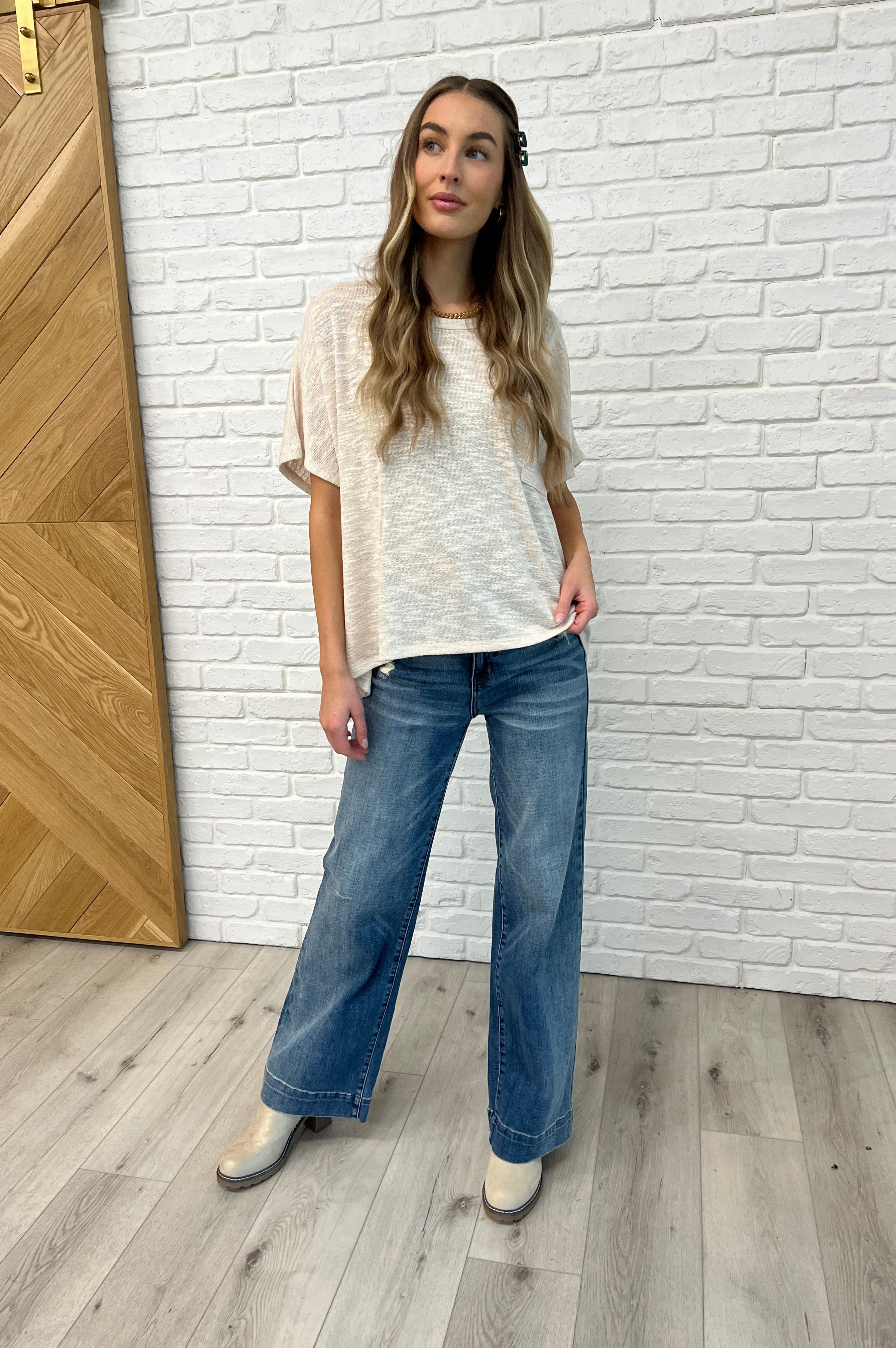 Basically Flowing Dolman Sleeve Top in Sand Beige-Womens-Stay Foxy Boutique, Florissant, Missouri