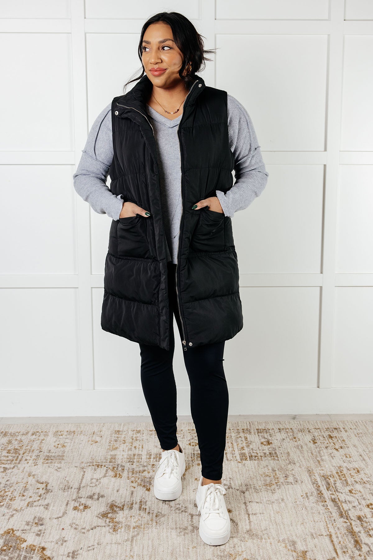 Basically Freezing Brushed Hacci Top in Heather Grey-Tops-Stay Foxy Boutique, Florissant, Missouri