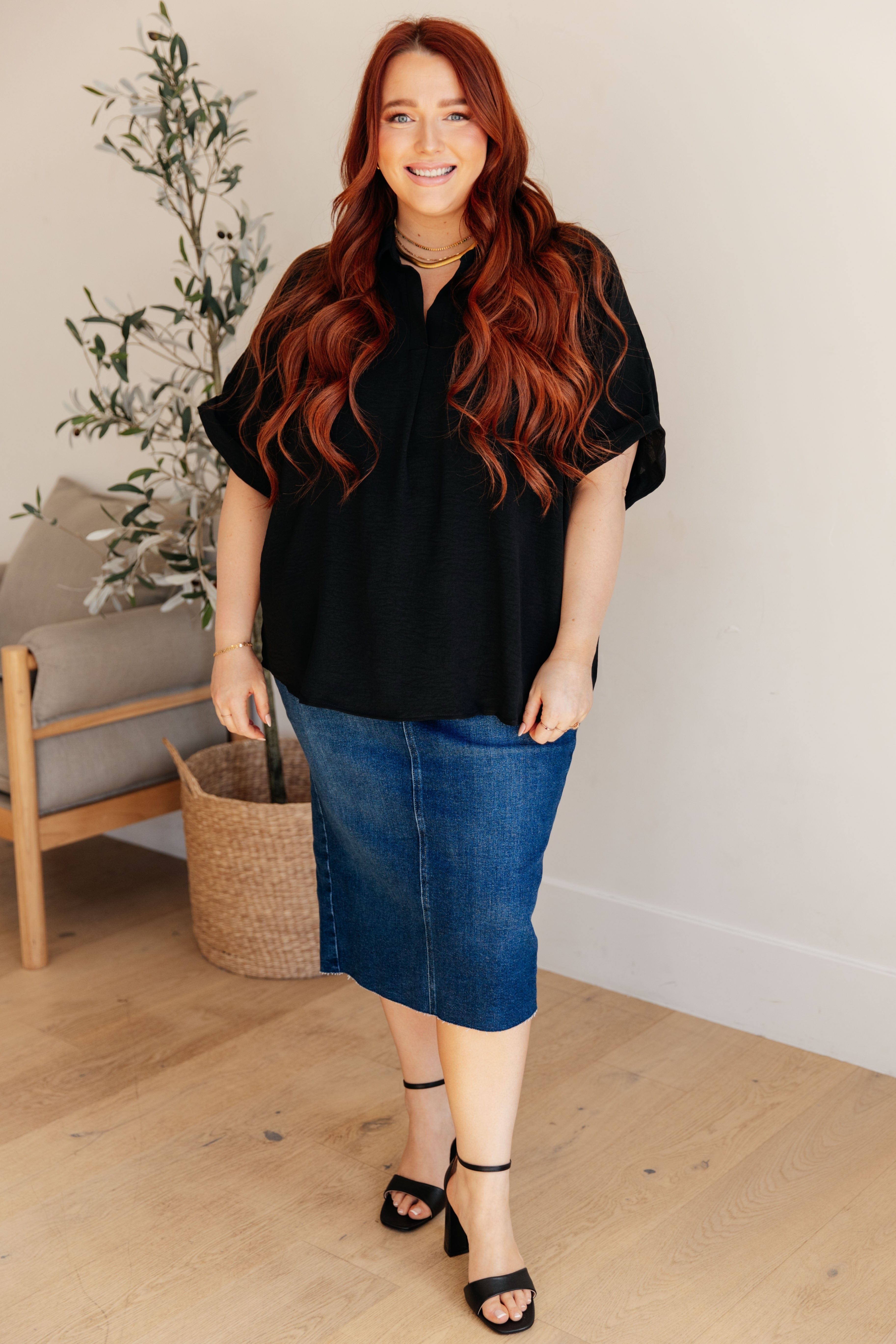 Because I Said So Dolman Sleeve Top in Black-Womens-Stay Foxy Boutique, Florissant, Missouri