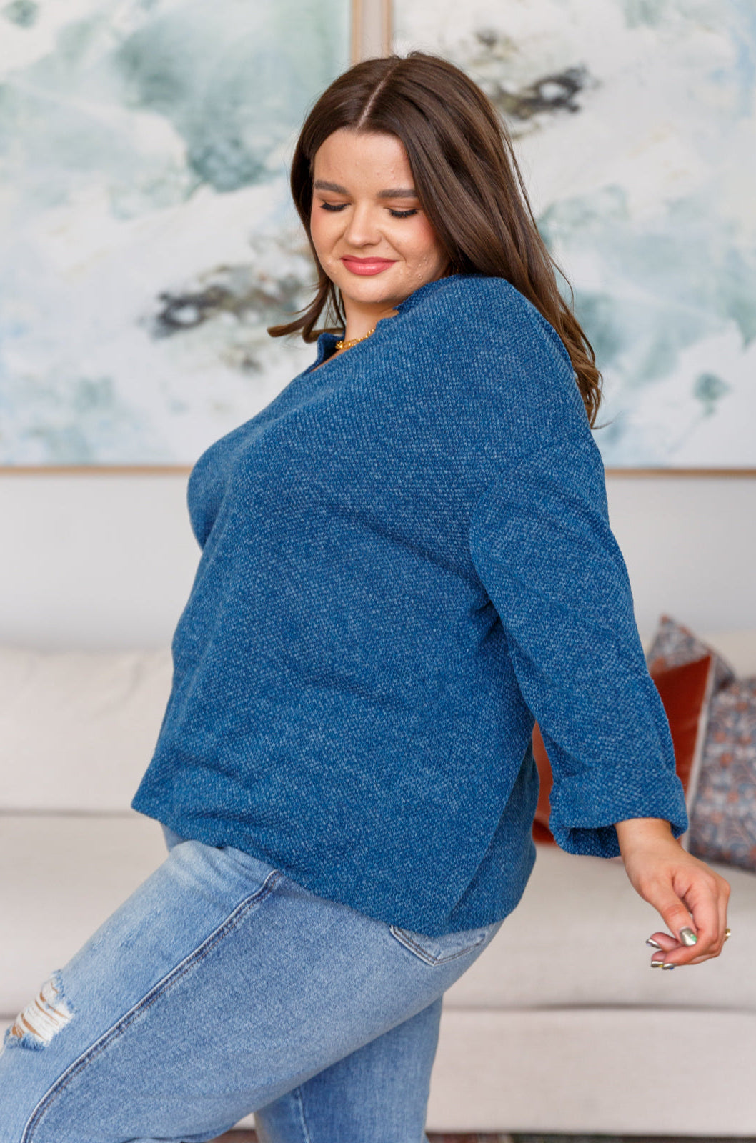 Best Foot Forward V-Neck Pullover-Tops-Stay Foxy Boutique, Florissant, Missouri
