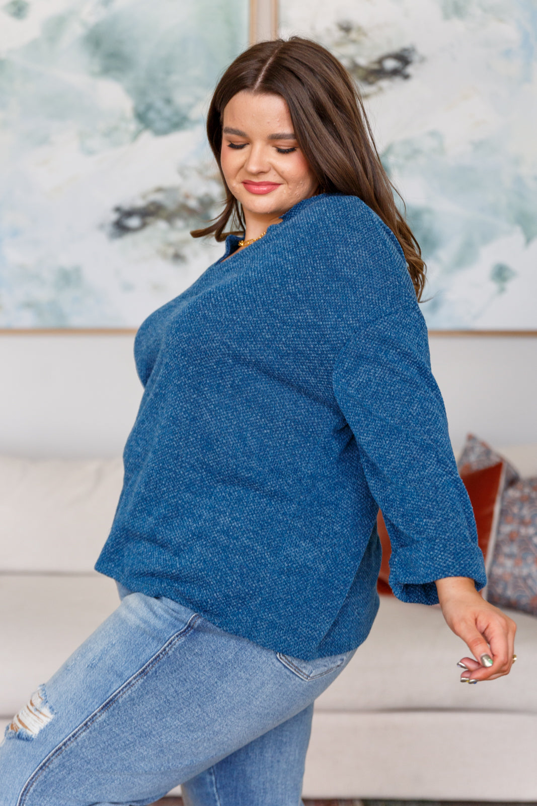 Best Foot Forward V-Neck Pullover-Tops-Stay Foxy Boutique, Florissant, Missouri