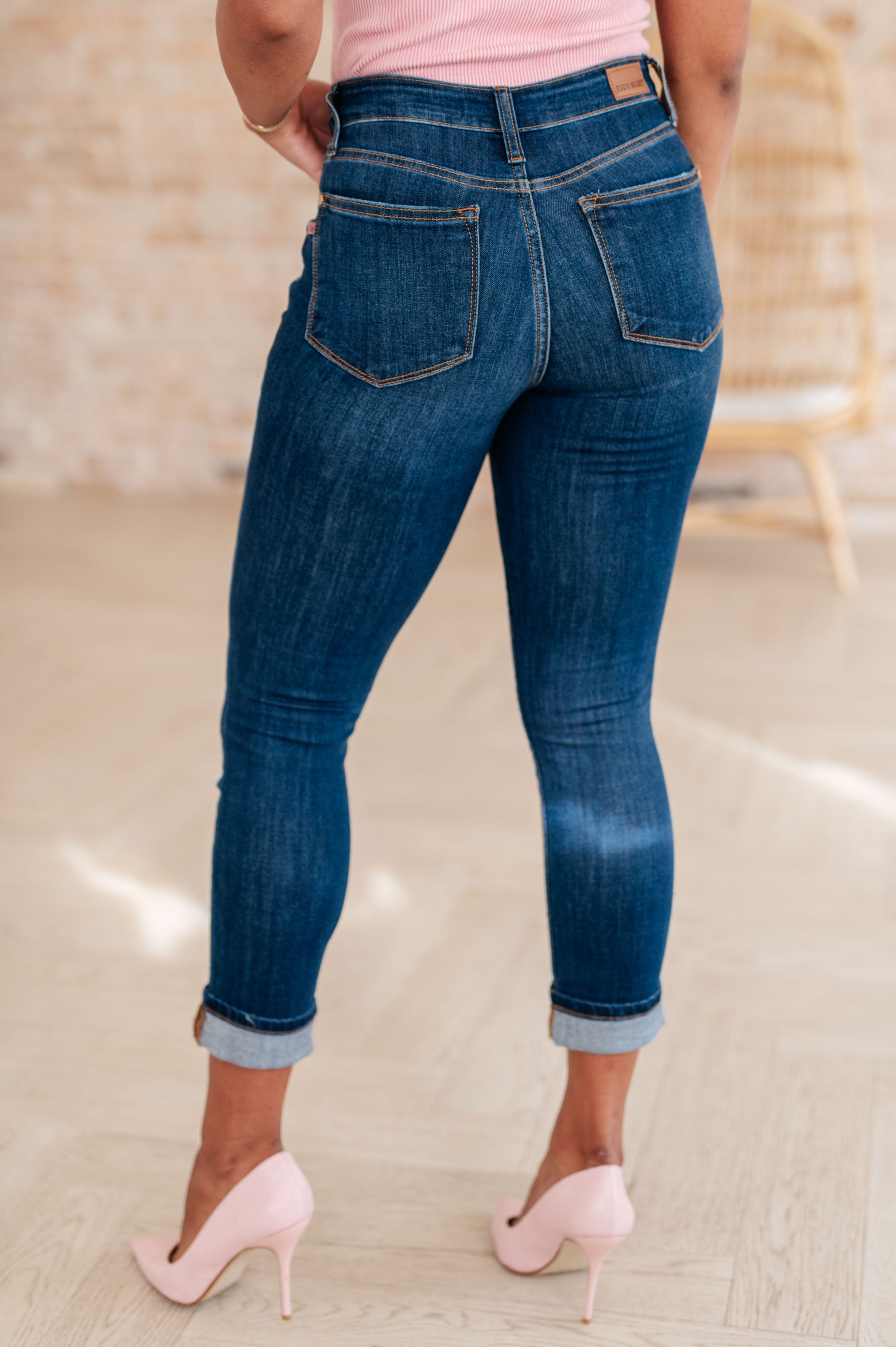 Bette Mid Rise Vintage Cuffed Skinny Capri-Womens-Stay Foxy Boutique, Florissant, Missouri