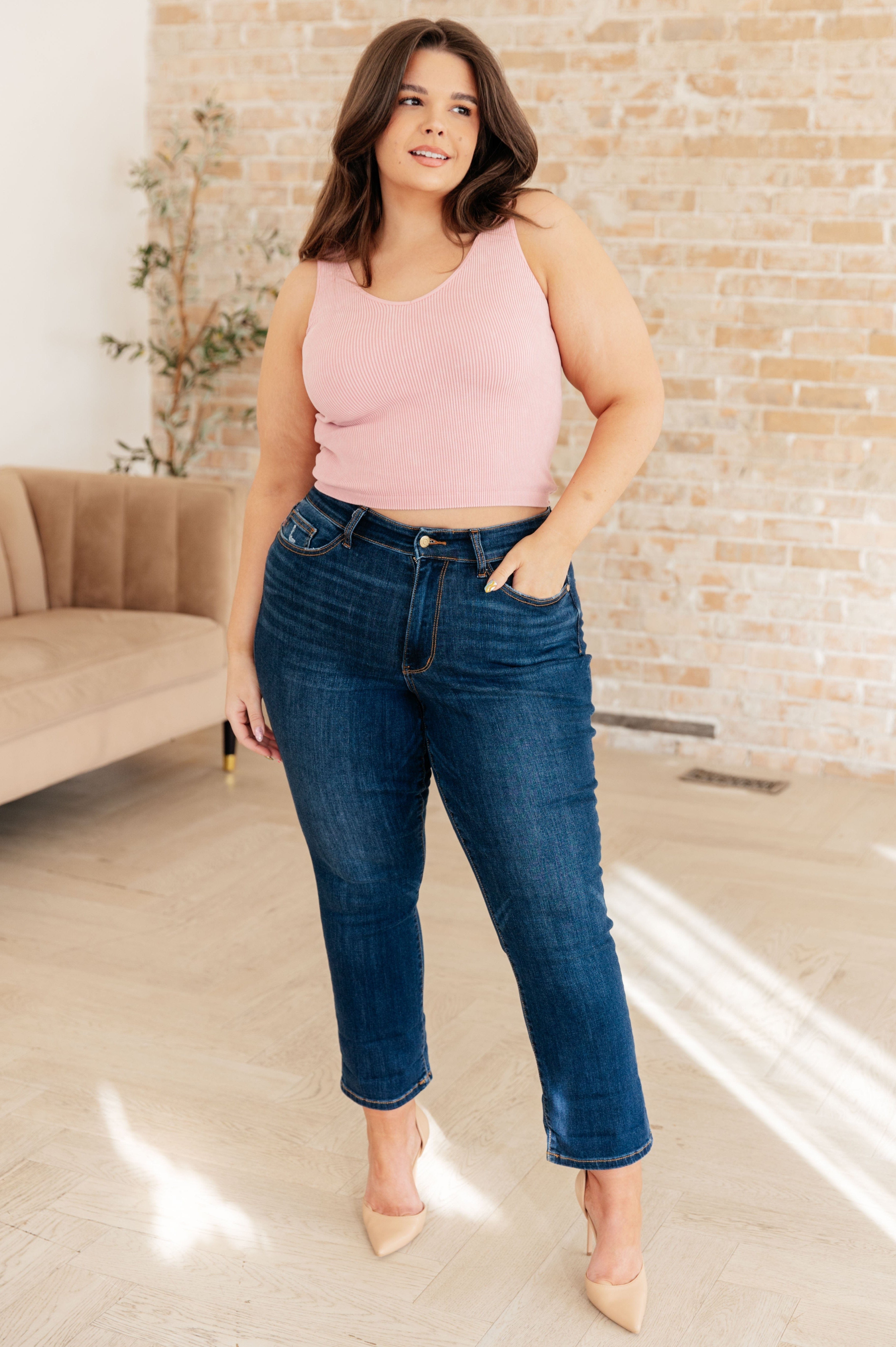 Bette Mid Rise Vintage Cuffed Skinny Capri-Womens-Stay Foxy Boutique, Florissant, Missouri