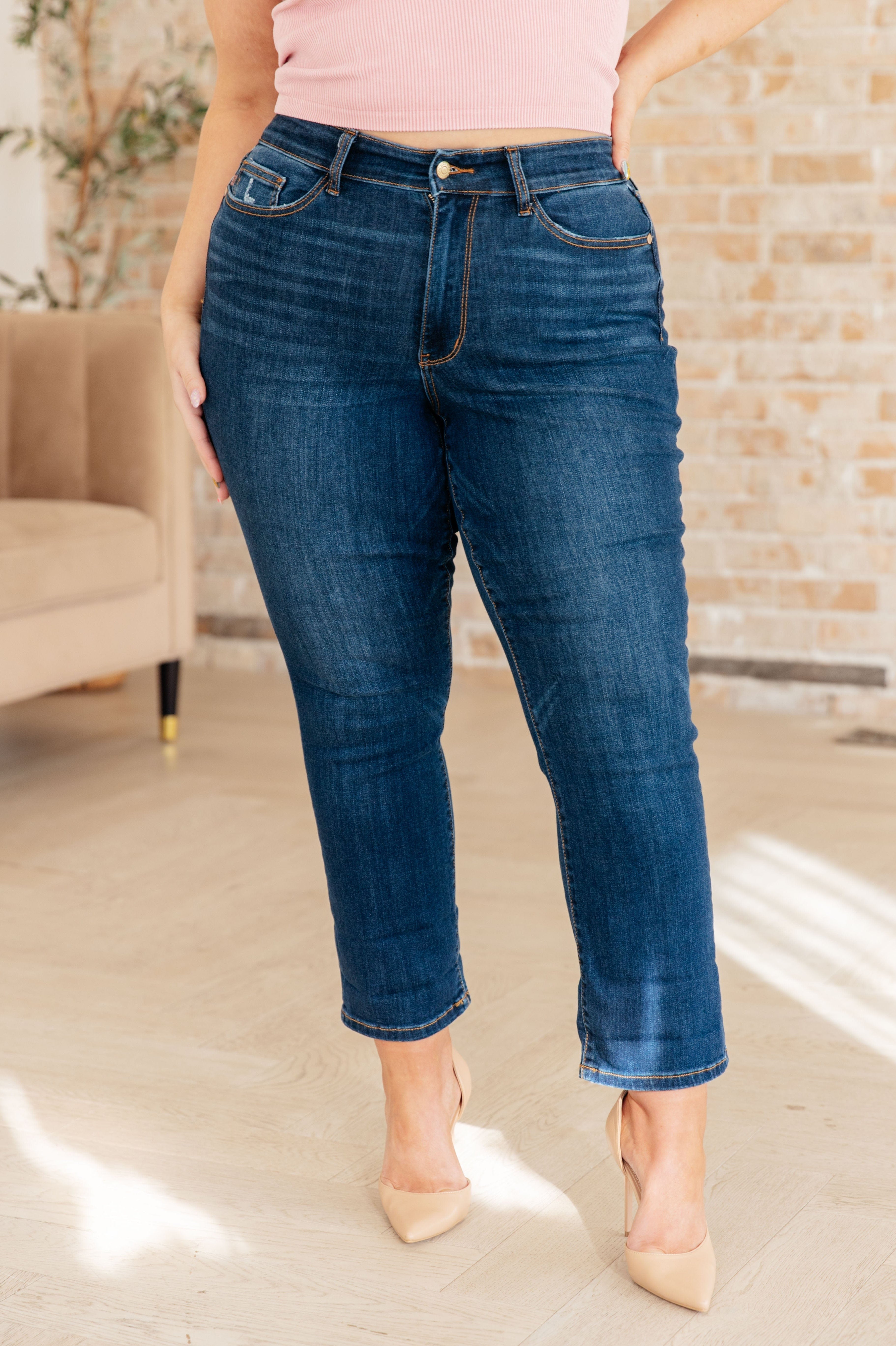 Bette Mid Rise Vintage Cuffed Skinny Capri-Womens-Stay Foxy Boutique, Florissant, Missouri