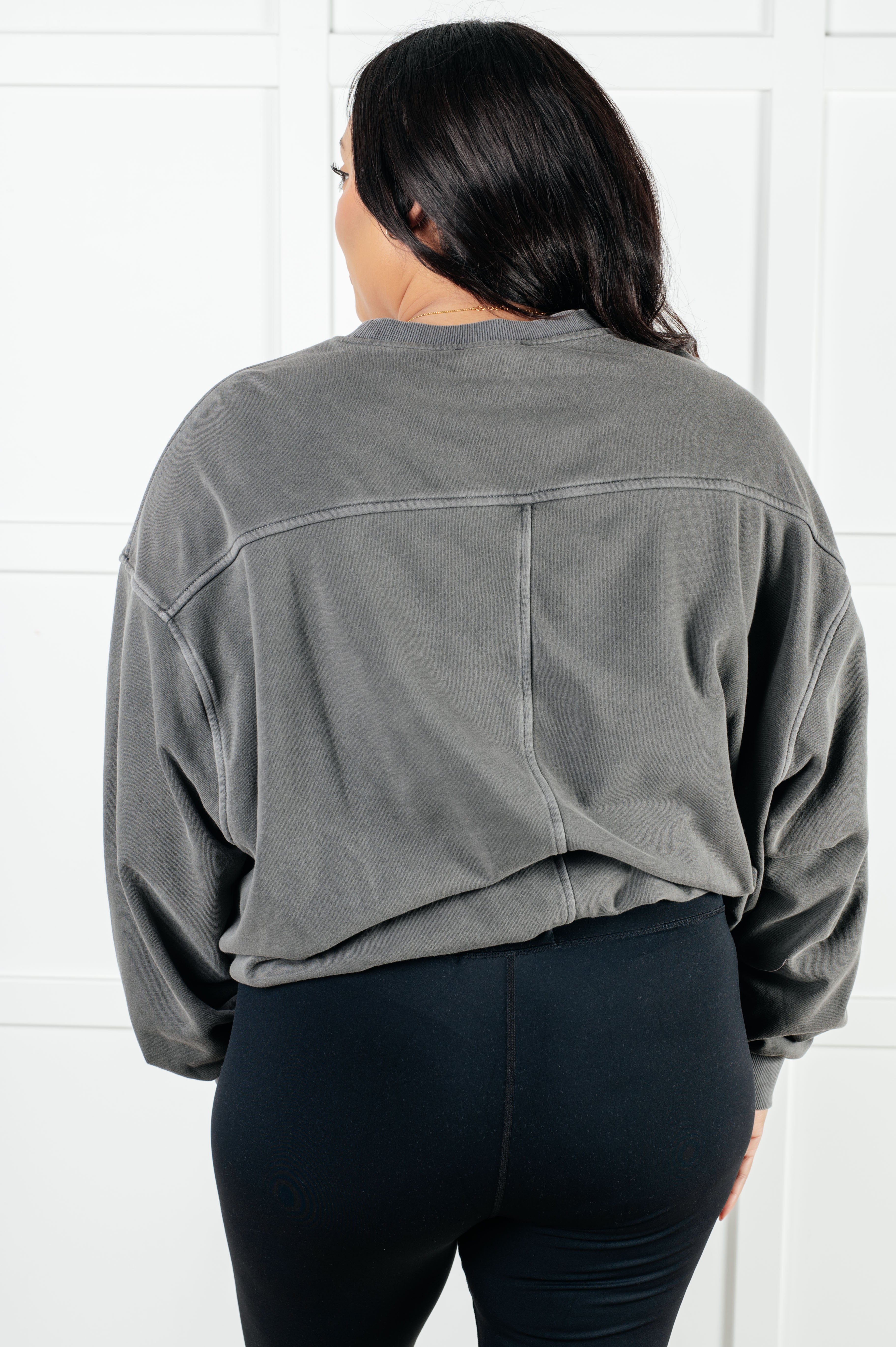Beyond the Basics Pullover in Ash Black-Tops-Stay Foxy Boutique, Florissant, Missouri