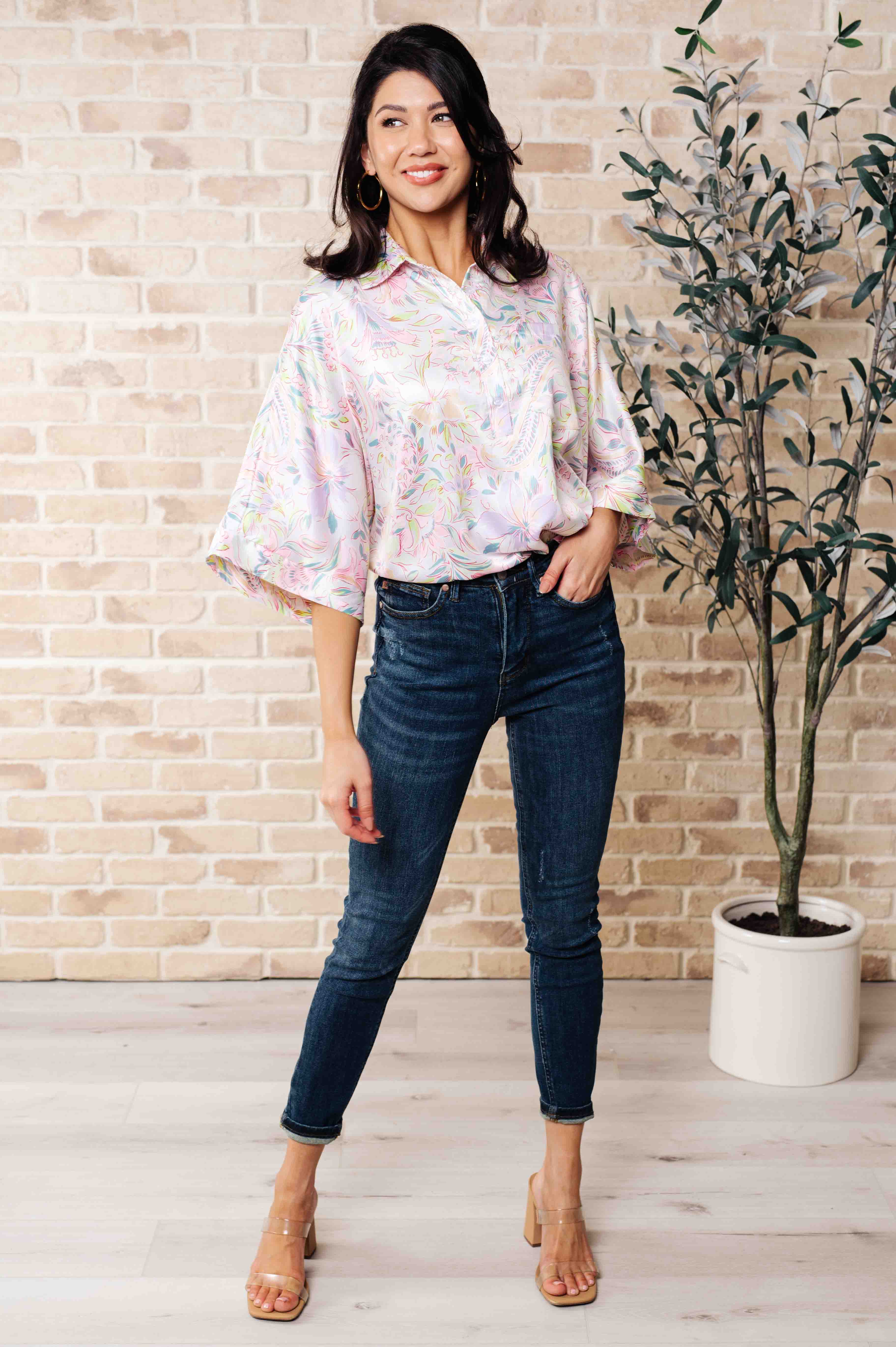 Blissful Botanicals Blouse-Tops-Stay Foxy Boutique, Florissant, Missouri