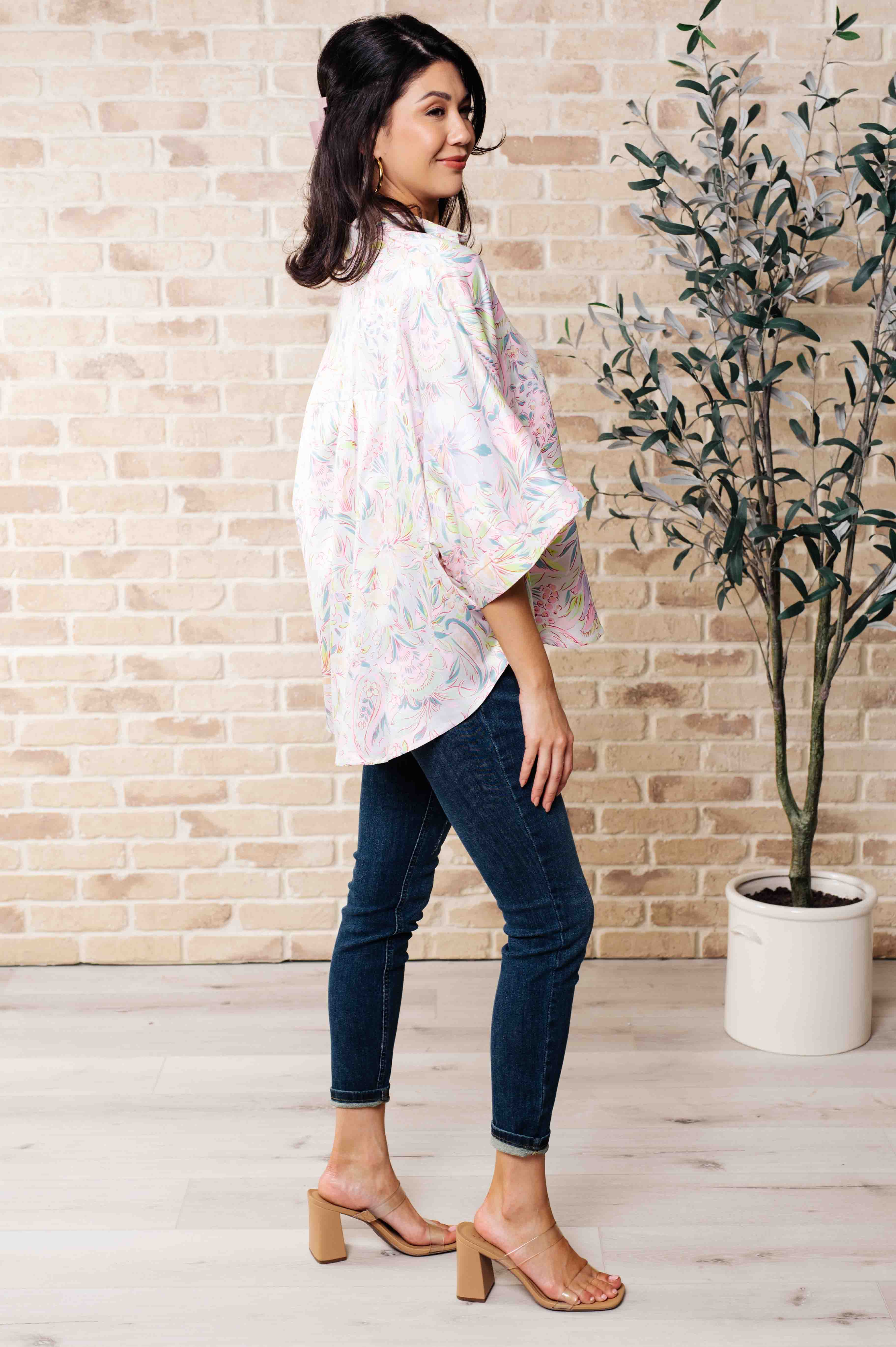 Blissful Botanicals Blouse-Tops-Stay Foxy Boutique, Florissant, Missouri