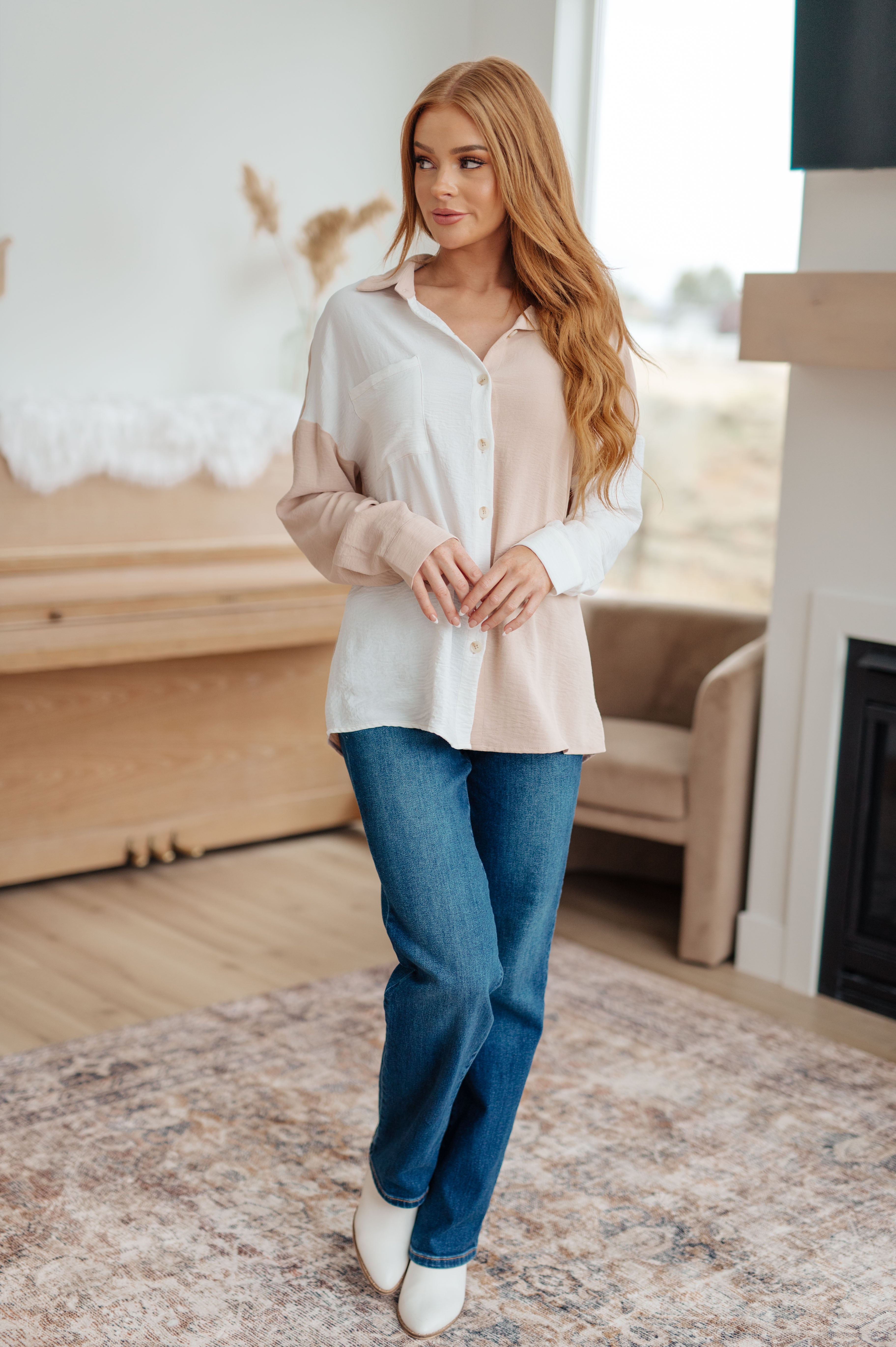 Block Party Button Down-Tops-Stay Foxy Boutique, Florissant, Missouri