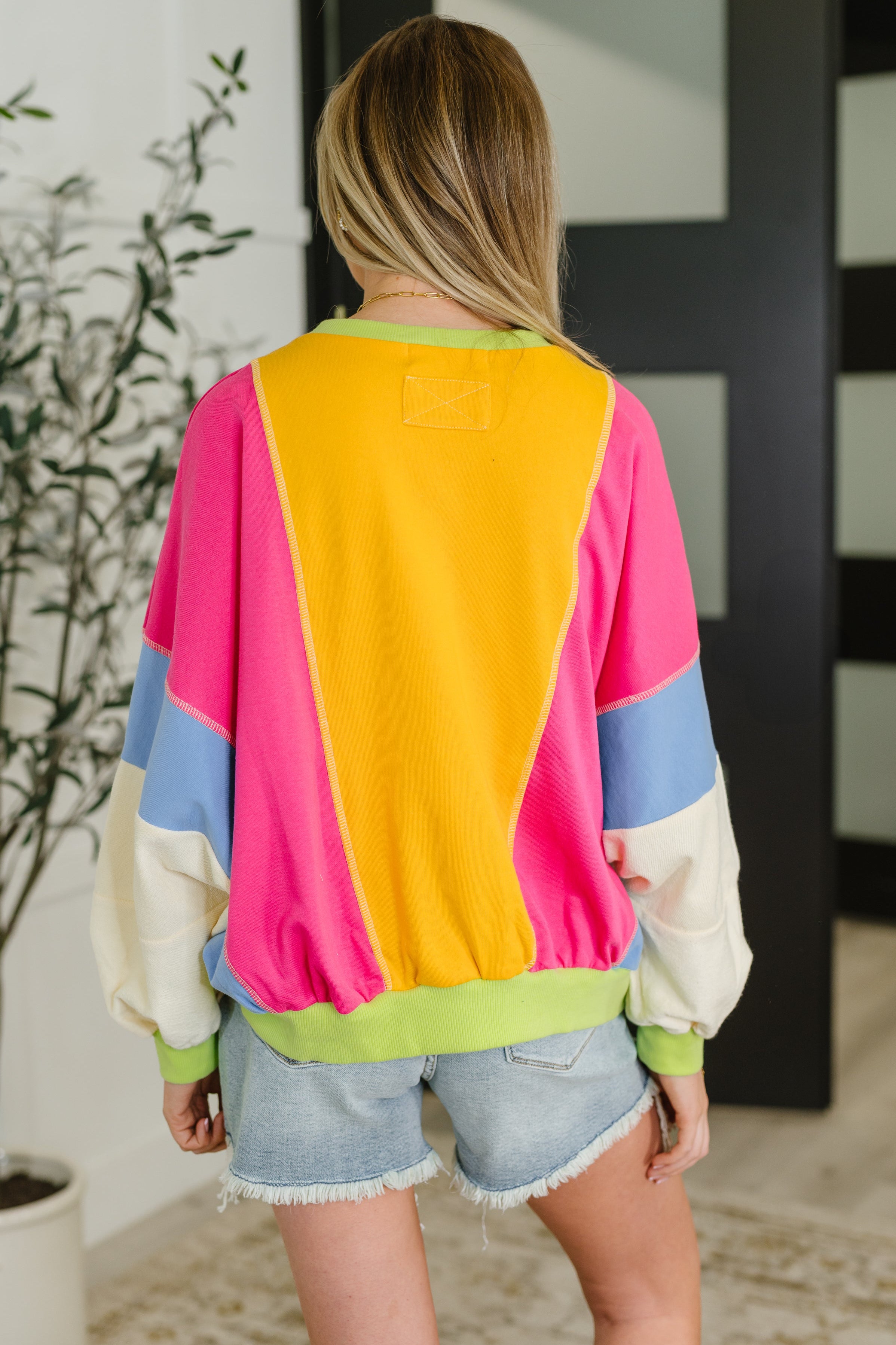 Blockbuster Color Block Pullover in Bright-Womens-Stay Foxy Boutique, Florissant, Missouri