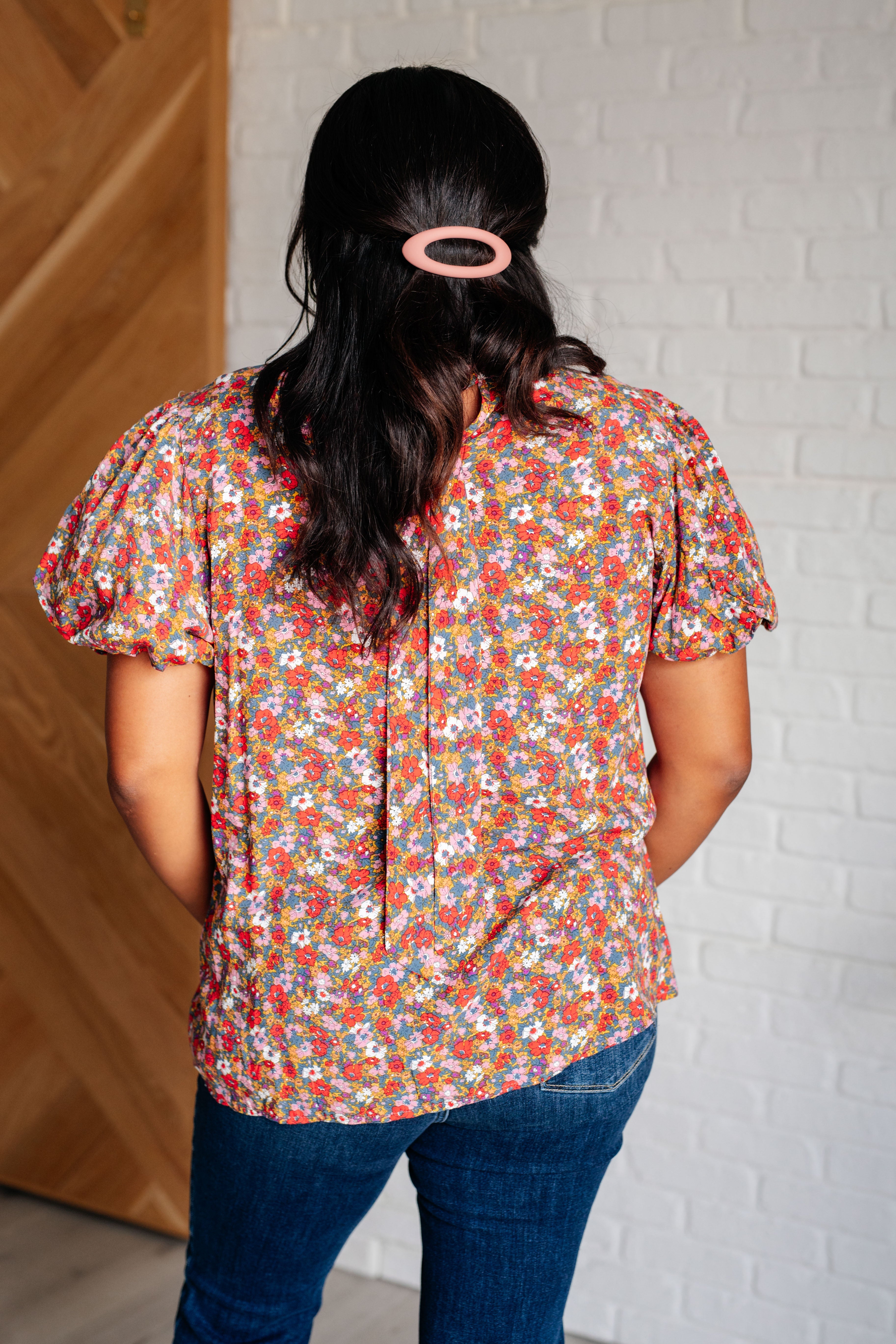 Bohemian Moment Floral Mock Neck Blouse-Blouses-Stay Foxy Boutique, Florissant, Missouri