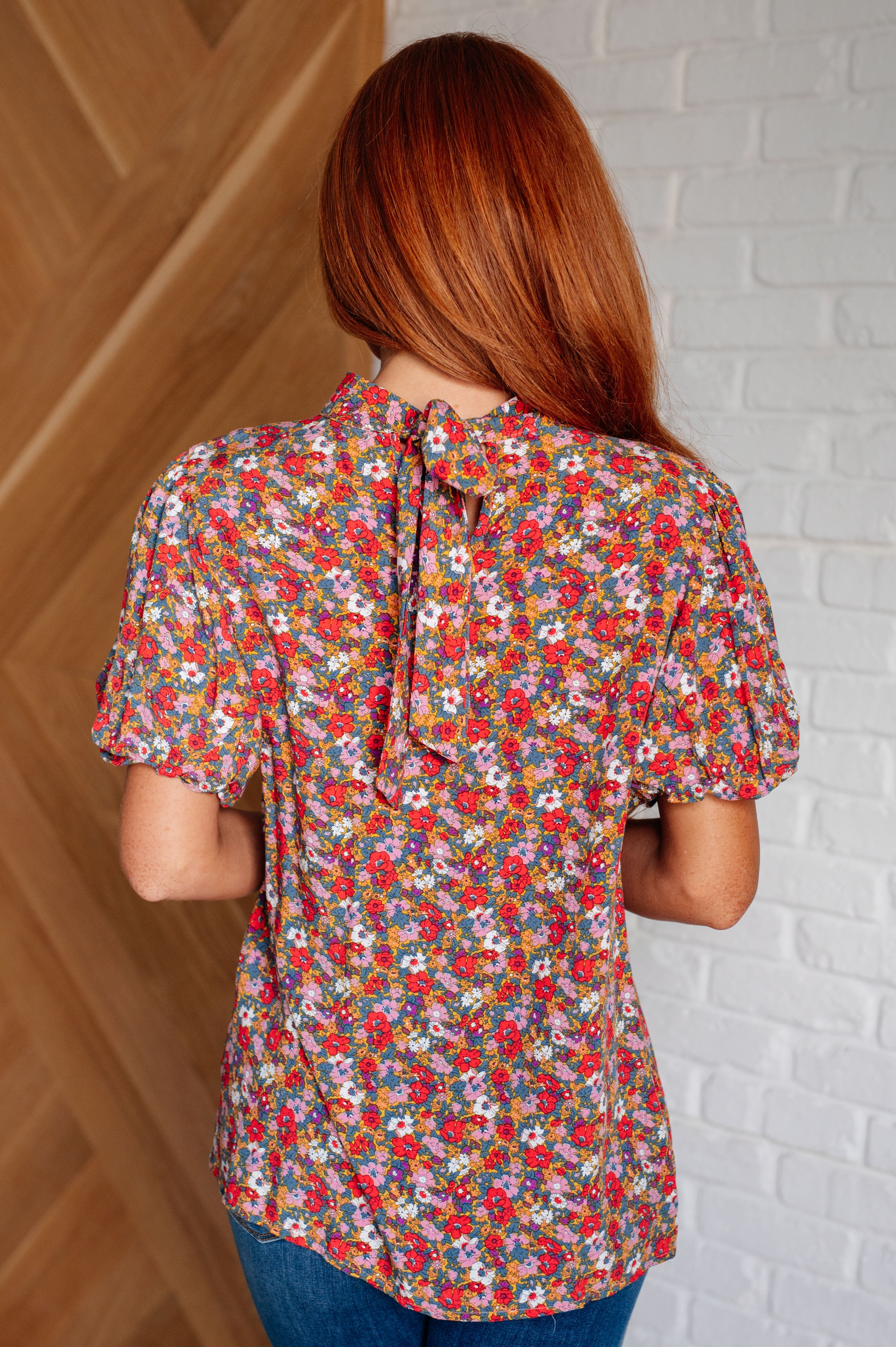 Bohemian Moment Floral Mock Neck Blouse-Blouses-Stay Foxy Boutique, Florissant, Missouri