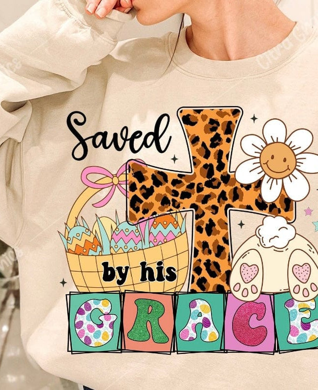 Saved By Grace Graphic T-Graphic T-Stay Foxy Boutique, Florissant, Missouri