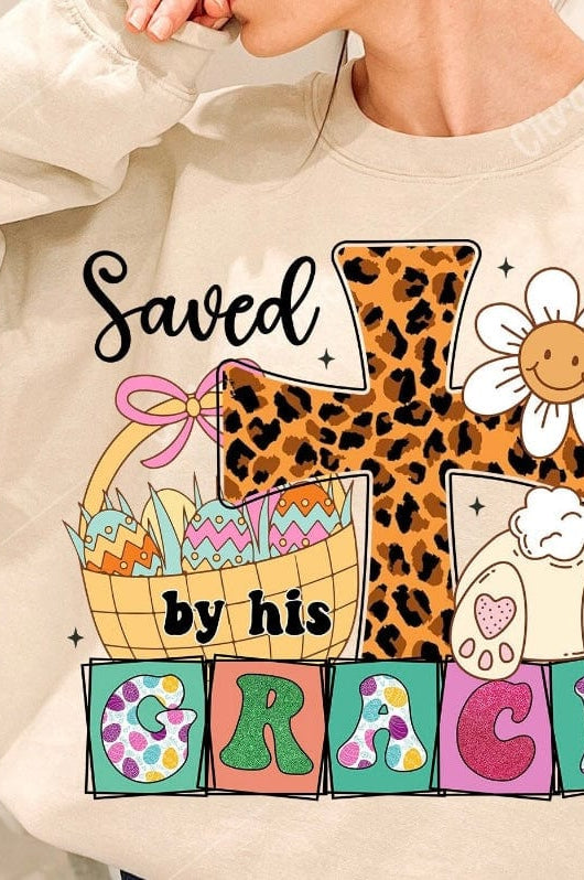 Saved By Grace Graphic T-Graphic T-Stay Foxy Boutique, Florissant, Missouri