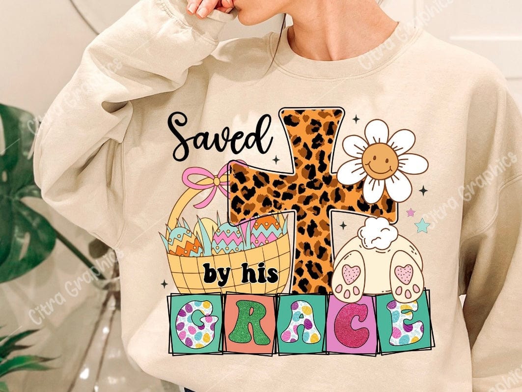 Saved By Grace Graphic T-Graphic T-Stay Foxy Boutique, Florissant, Missouri