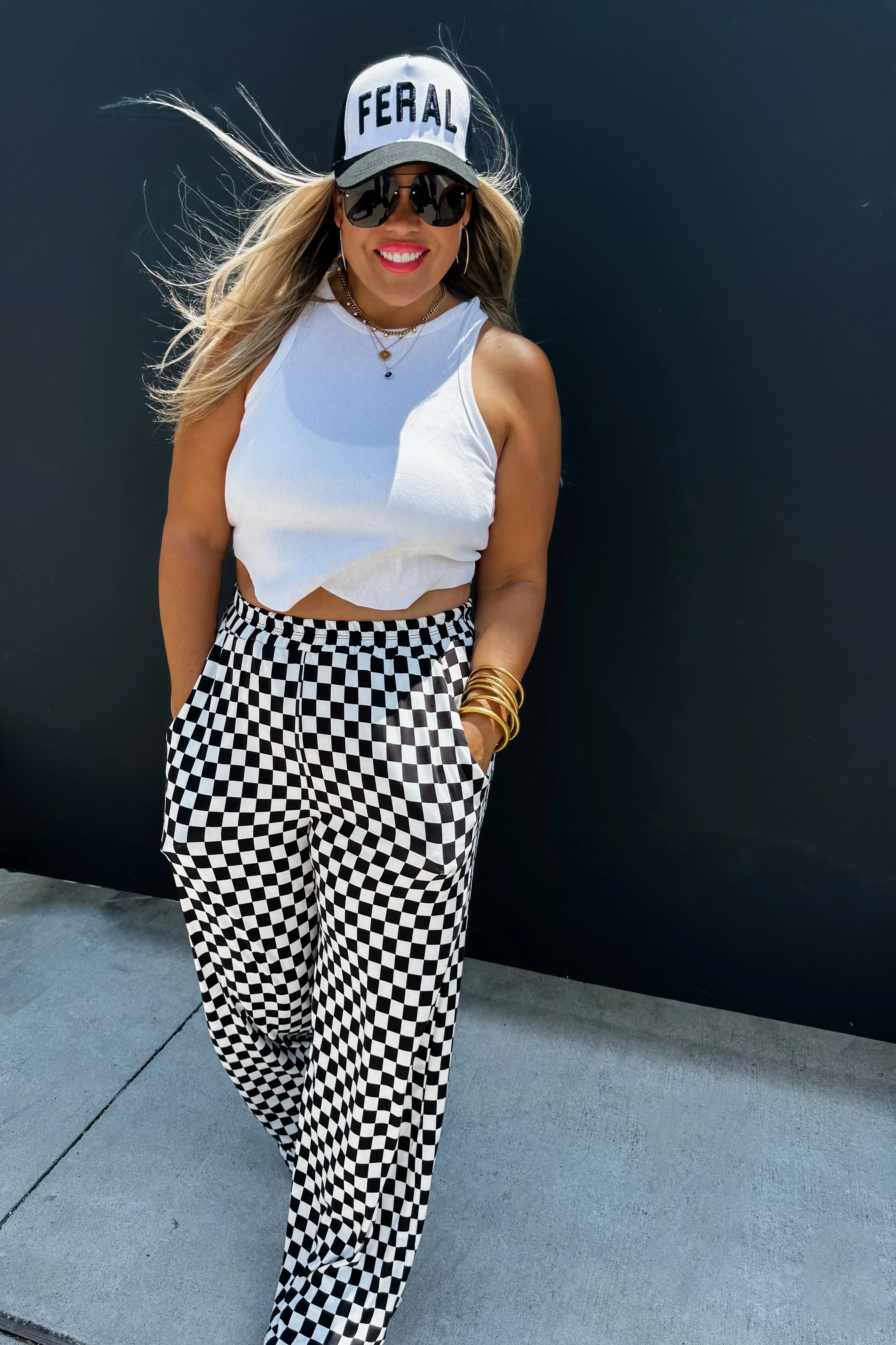 PREORDER: Bold Block Checker Pants-Womens-Stay Foxy Boutique, Florissant, Missouri