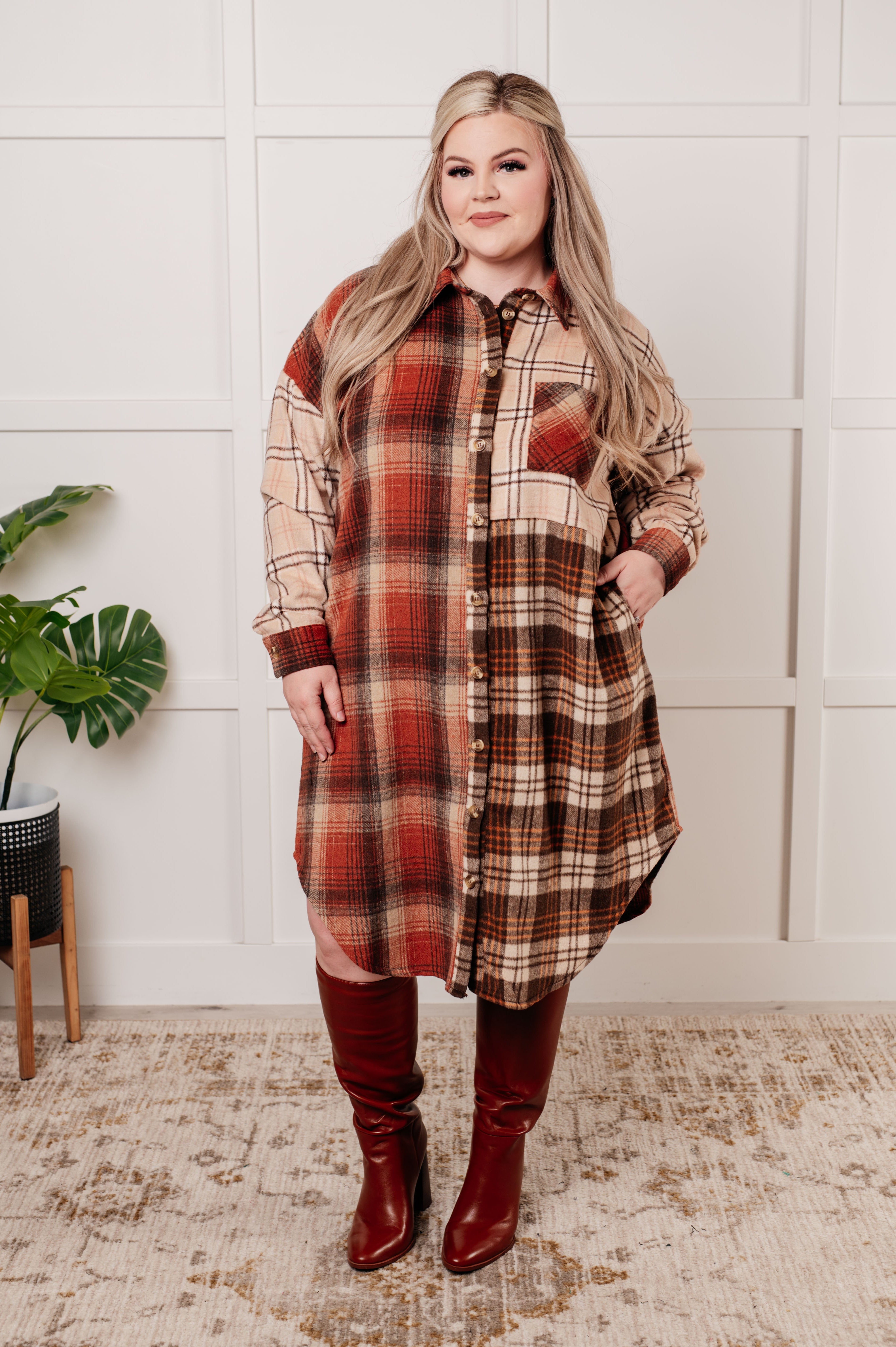 Cabin Fever Flannel Plaid Oversized Shacket-Layers-Stay Foxy Boutique, Florissant, Missouri