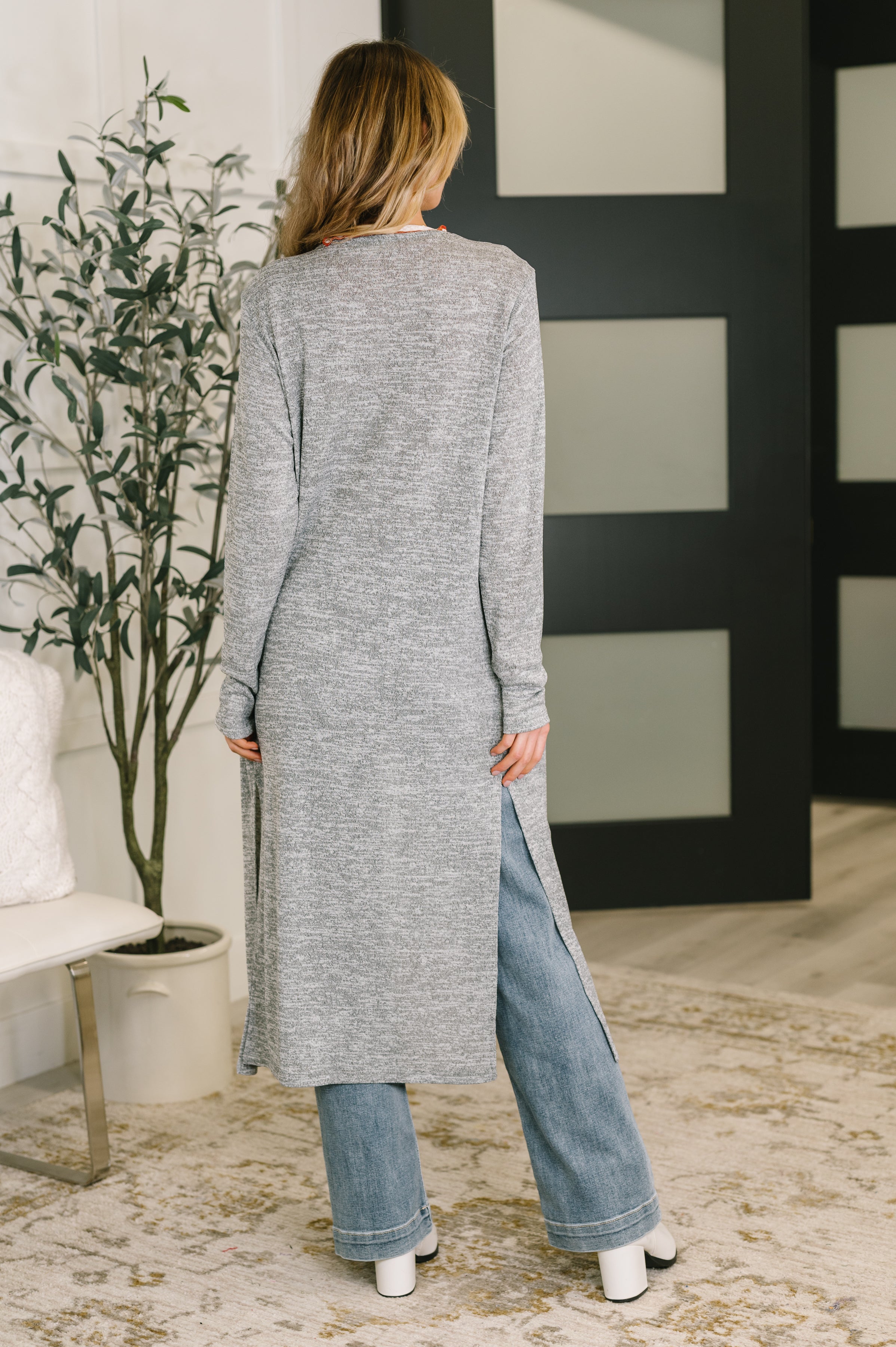 Call Me Wonderful Longline Cardigan in Grey-Womens-Stay Foxy Boutique, Florissant, Missouri