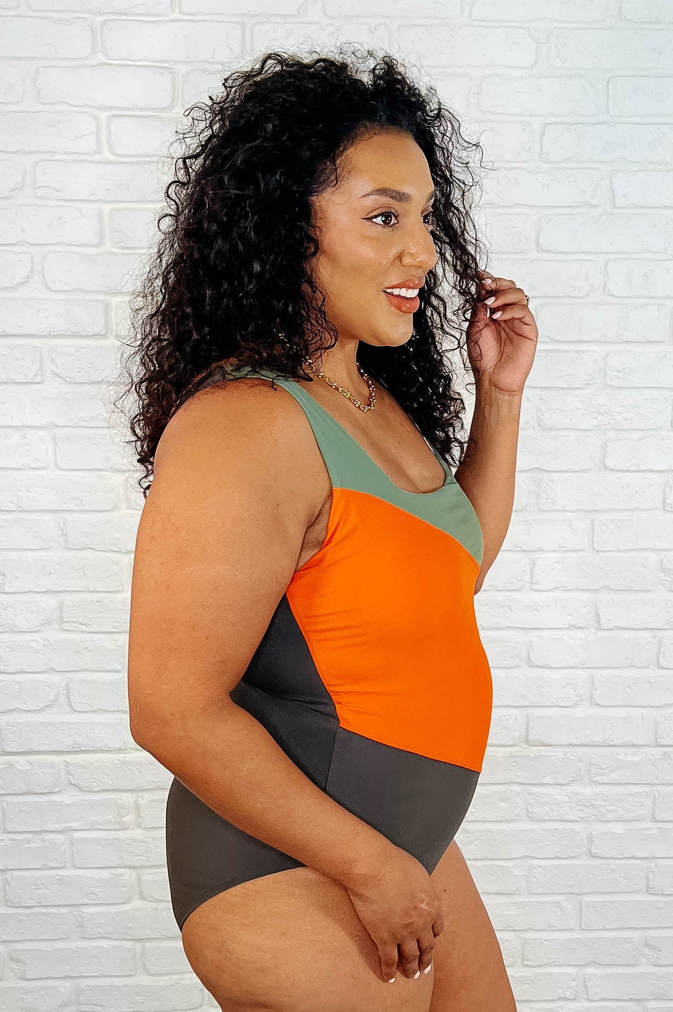 Cape Town Asymmetrical Stripe Swimsuit-Swimwear-Stay Foxy Boutique, Florissant, Missouri