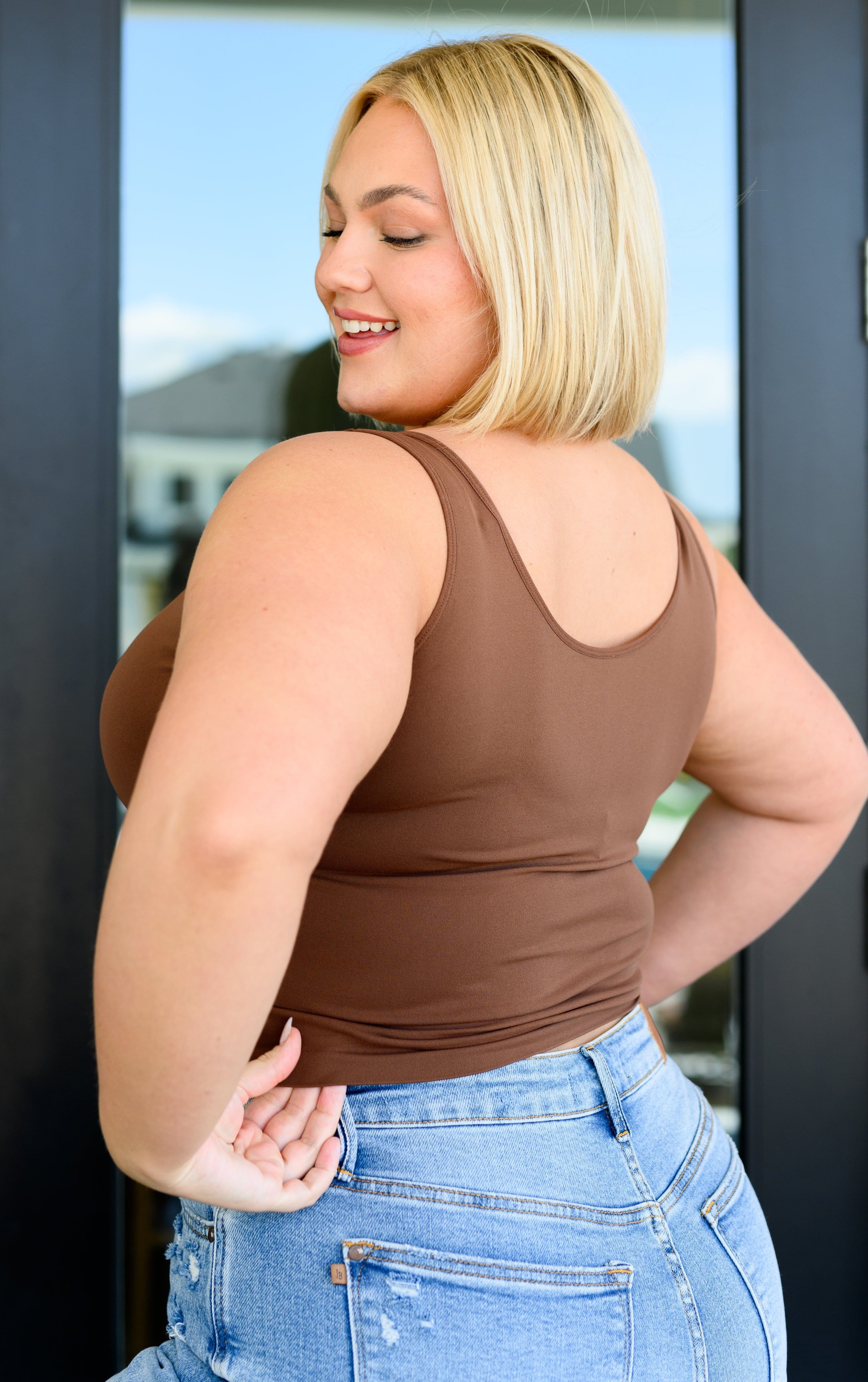 Carefree Seamless Reversible Tank in Brown-Womens-Stay Foxy Boutique, Florissant, Missouri